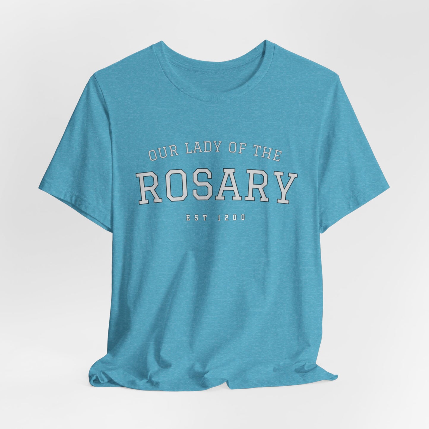 Our Lady of the Rosary Tee — Catholic Marian Prayer T‑Shirt