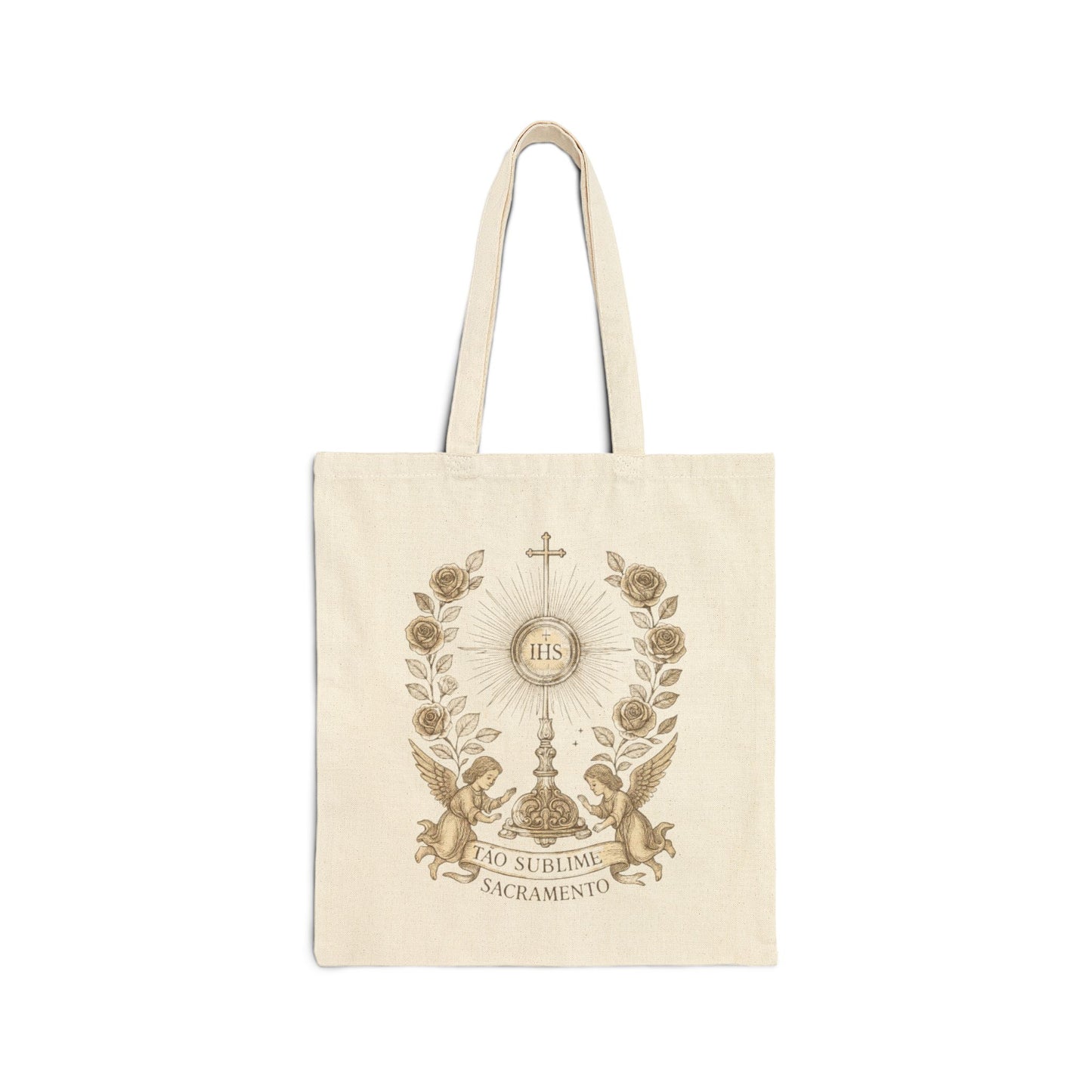Monstrance Catholic Tote Bag — Sacred Eucharist Canvas Tote