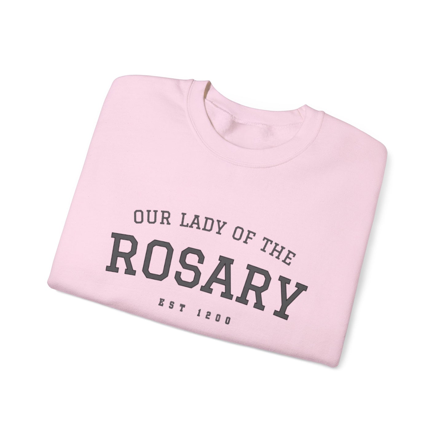 Our Lady of the Rosary Crewneck Sweatshirt — Catholic Devotional Sweatshirt