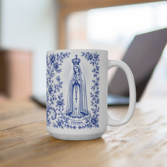 Our Lady of Fatima Ceramic Mug — Catholic Prayer 15oz