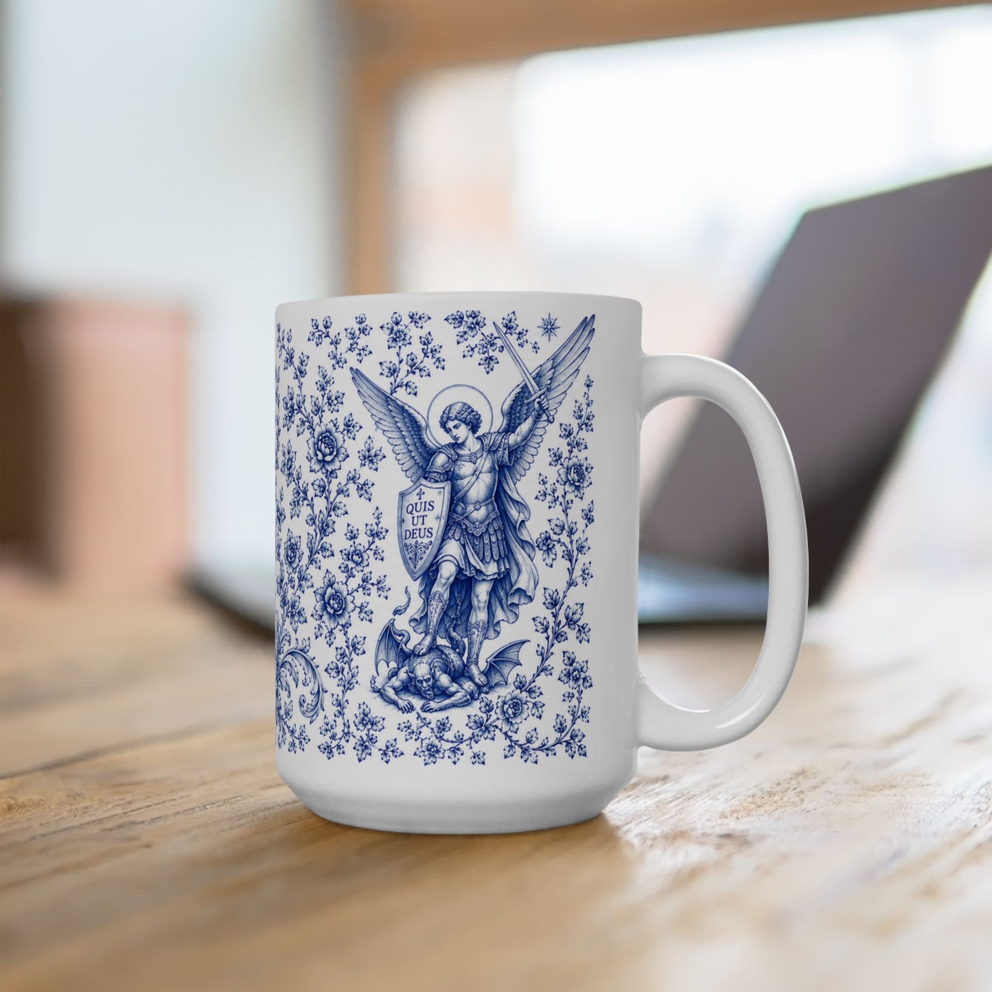 Saint Michael Ceramic Mug — Catholic Angel Coffee Mug (11oz & 15oz)