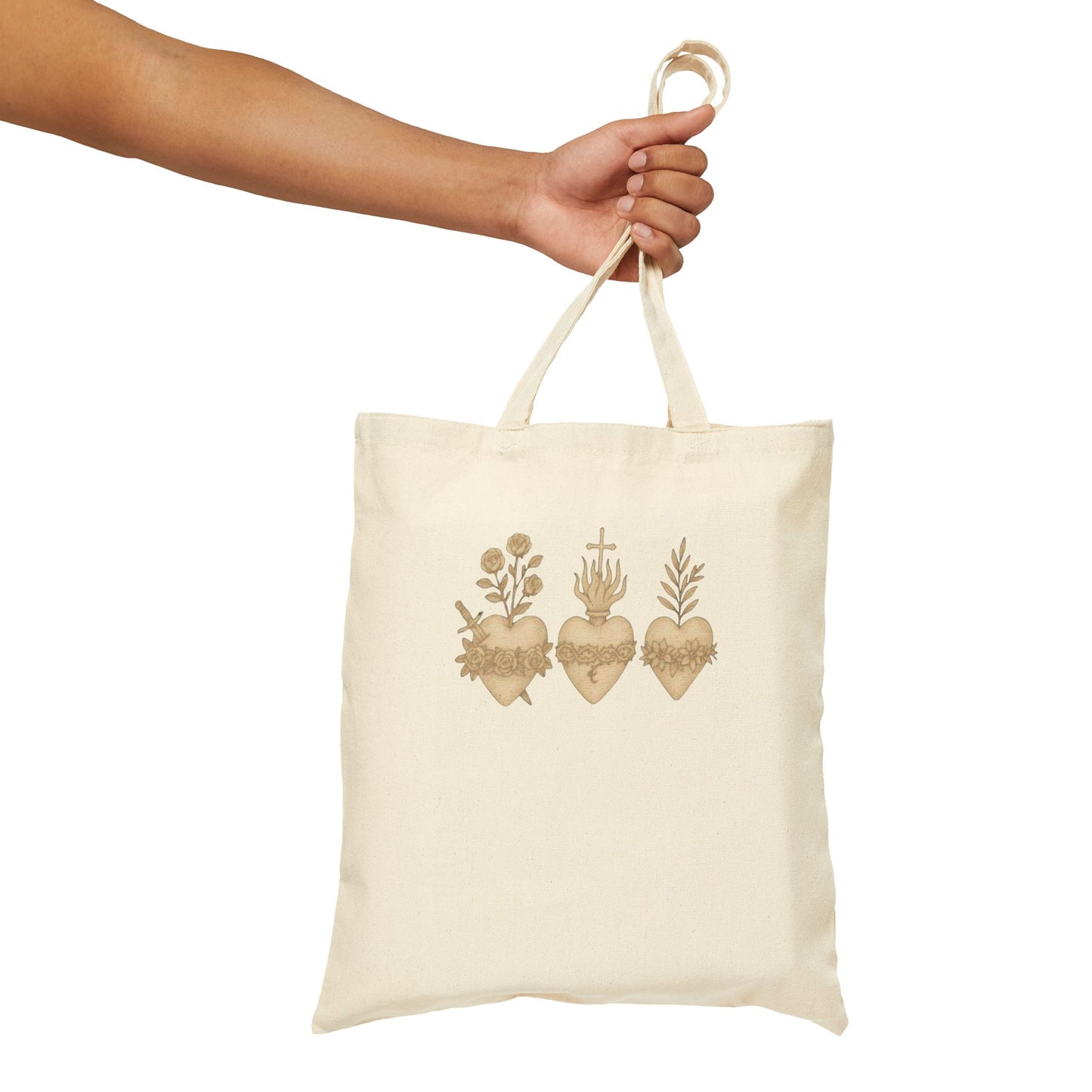 Sacred Heart Catholic Cotton Canvas Tote Bag