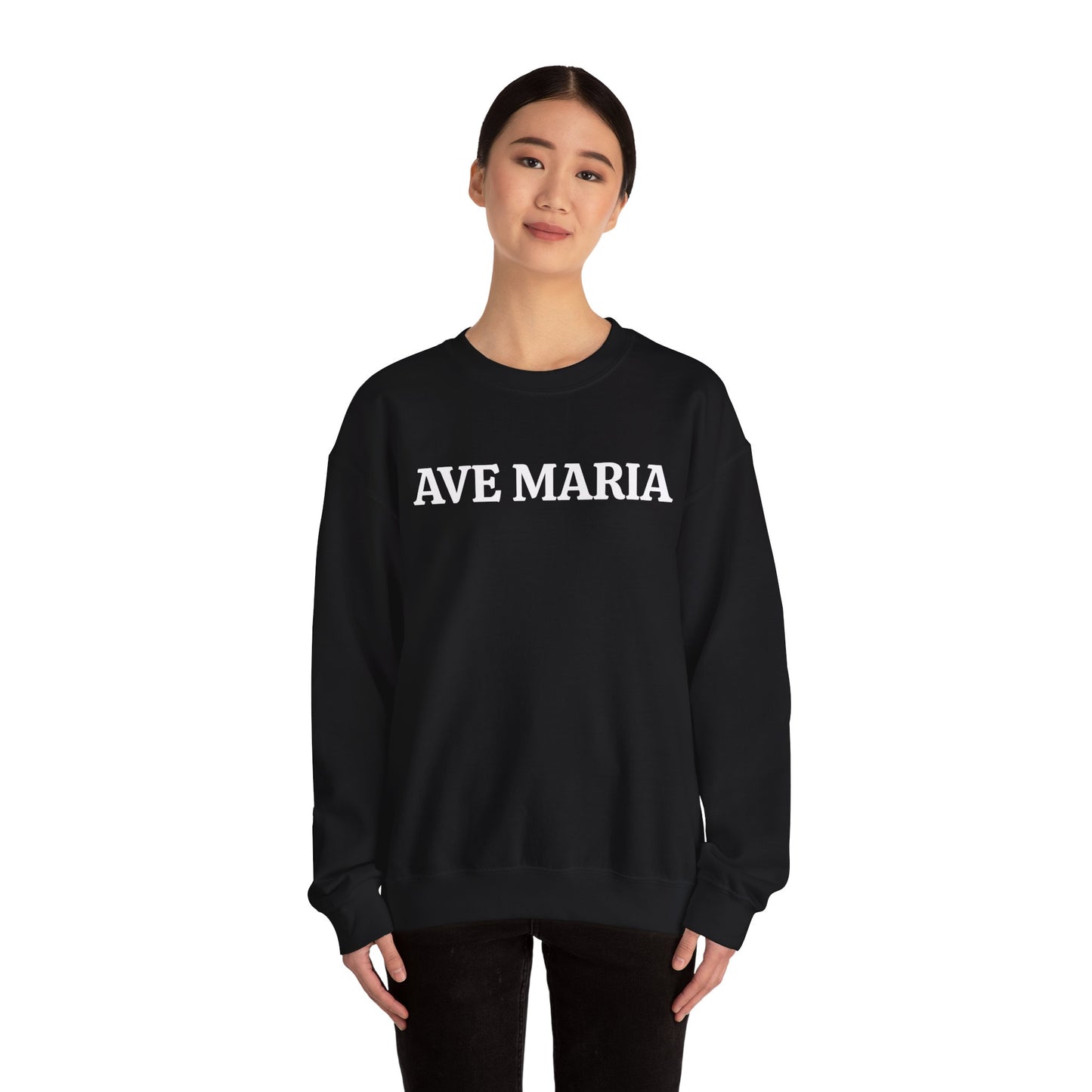 Ave Maria Crewneck Sweatshirt — Catholic Prayer Pullover