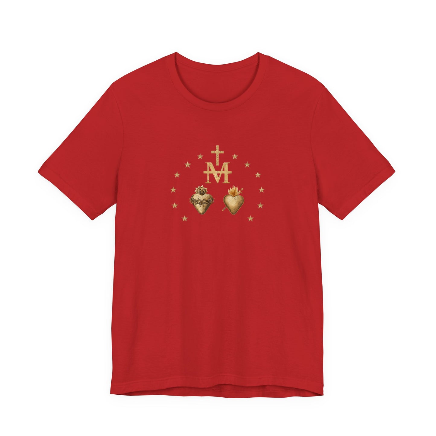 Sacred Hearts & Marian Monogram Tee - Religious Catholic Devotional T-Shirt
