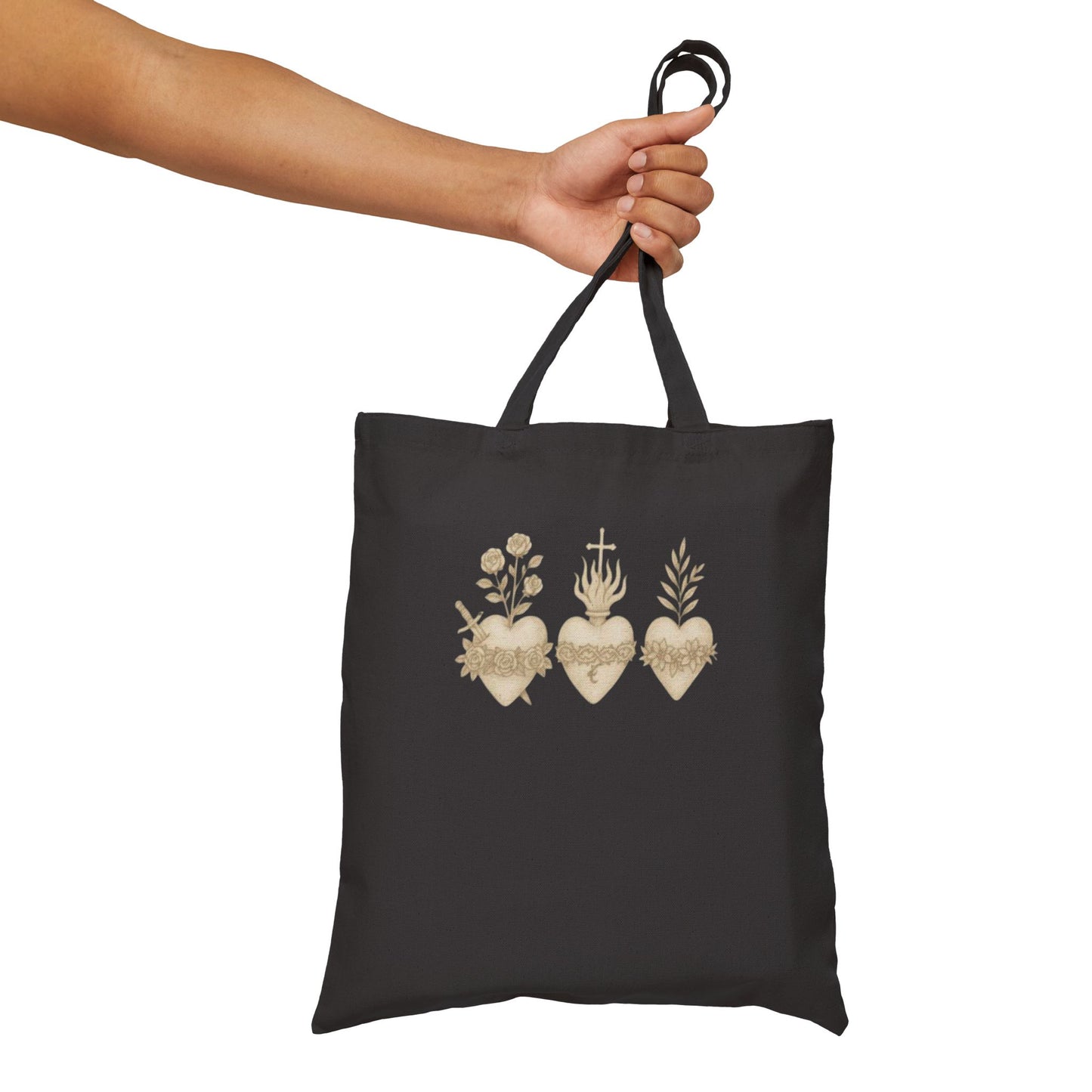 Sacred Heart Catholic Cotton Canvas Tote Bag