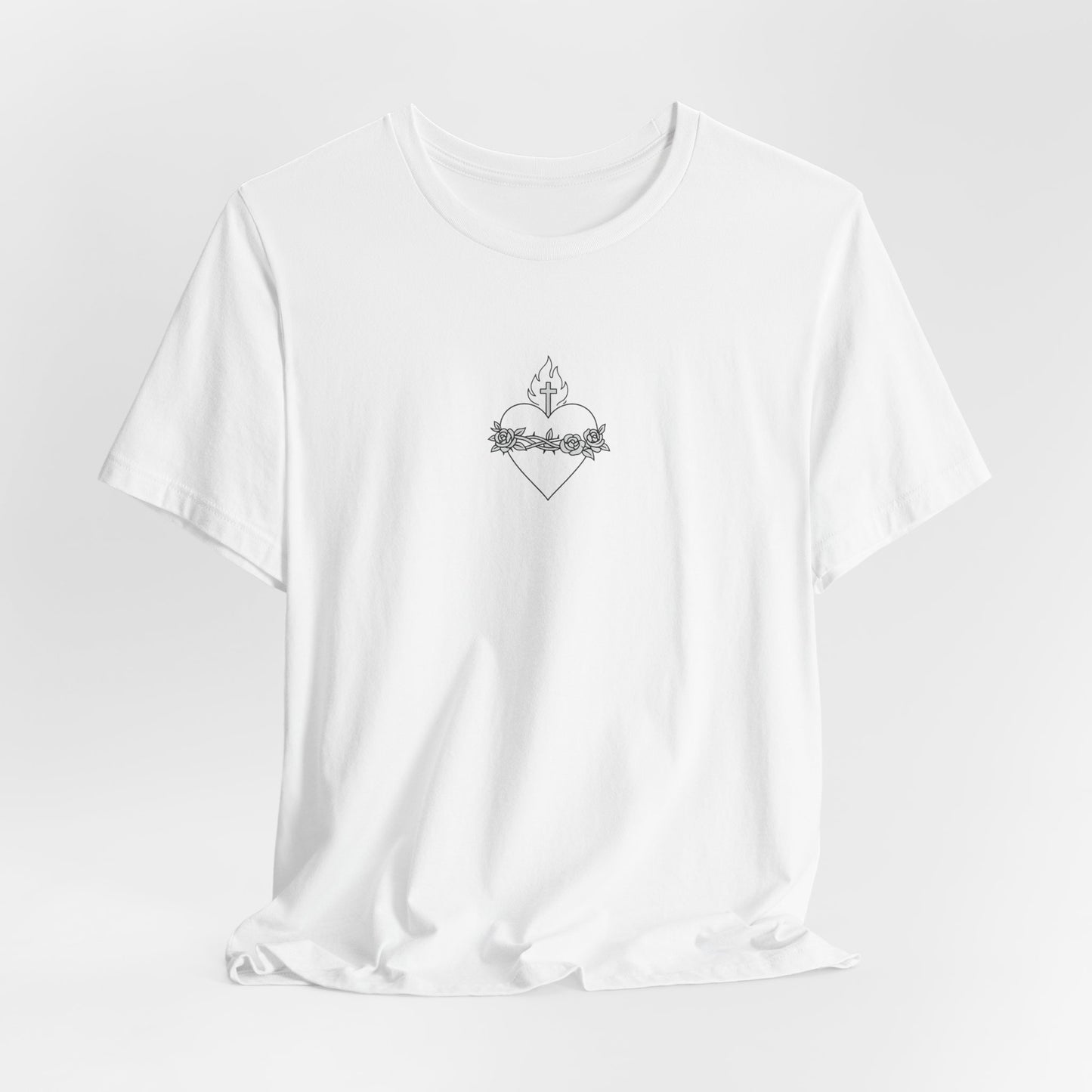 Immaculate Heart Catholic Devotional Tee — Sacred Minimal Religious T-Shirt