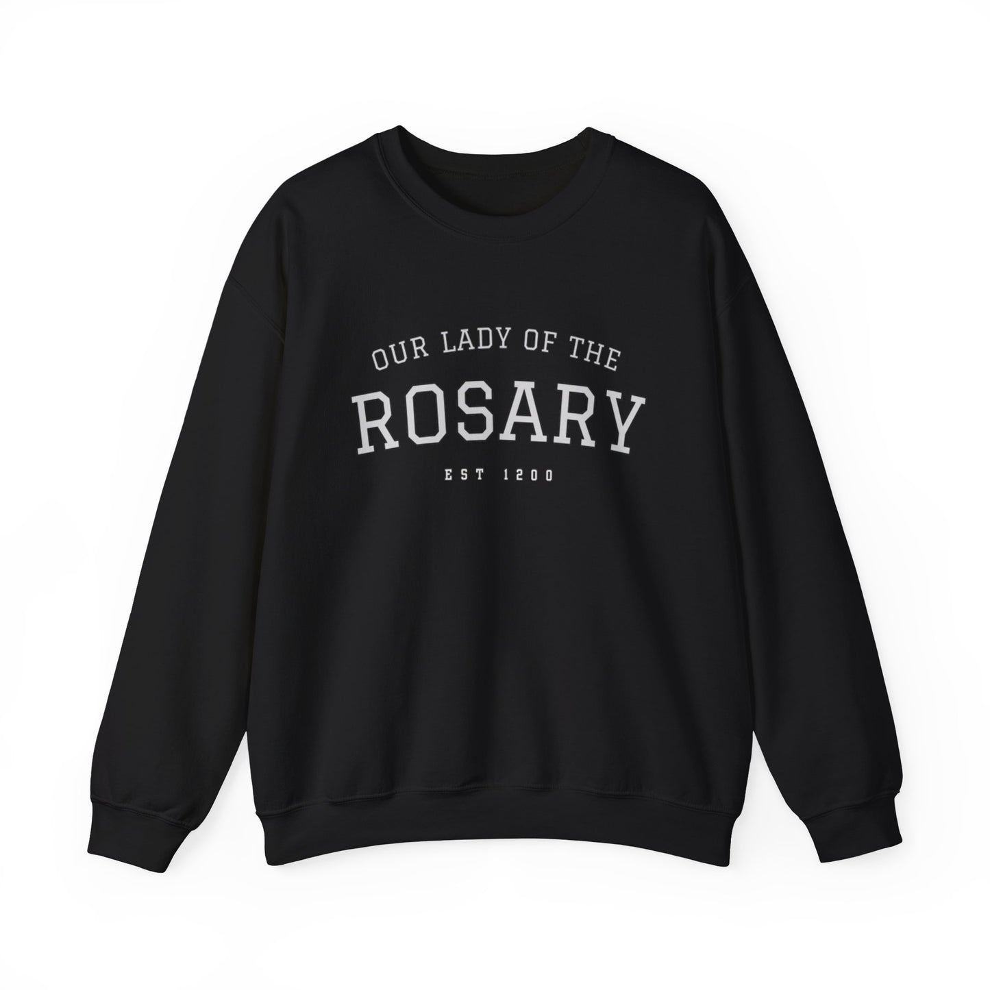 Our Lady of the Rosary Crewneck Sweatshirt — Catholic Devotional Sweatshirt