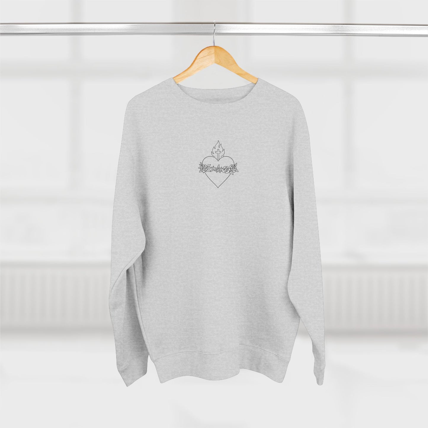 Sacred & Immaculate Heart Minimal Sweatshirt | Catholic Devotional Apparel