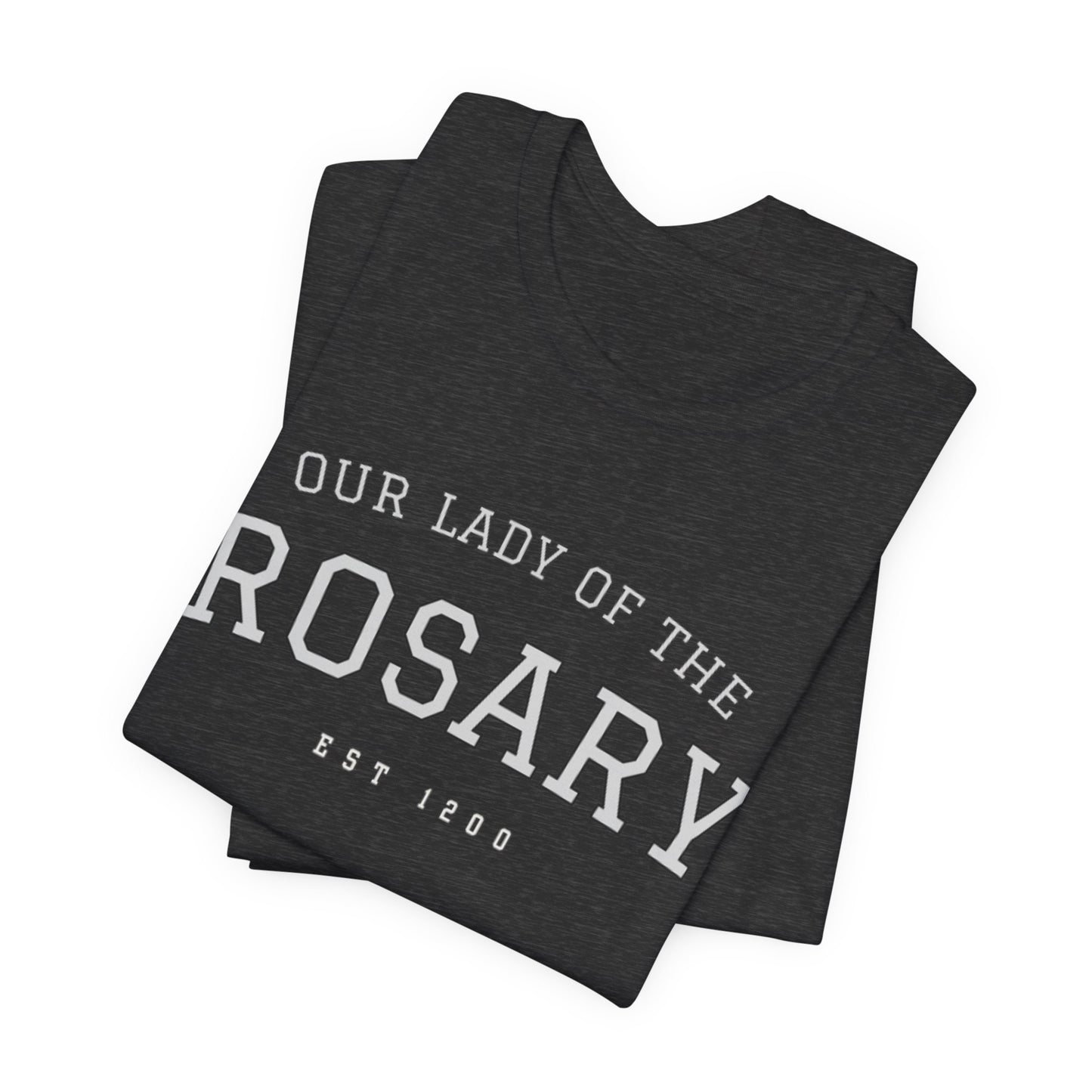 Our Lady of the Rosary Tee — Catholic Marian Prayer T‑Shirt
