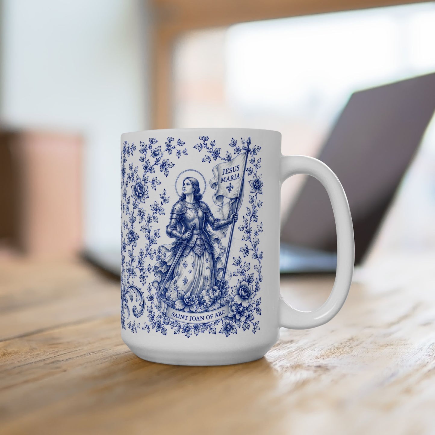 Saint Joan of Arc Ceramic Mug — Catholic Faith Inspirational Coffee Cup (11oz & 15oz)