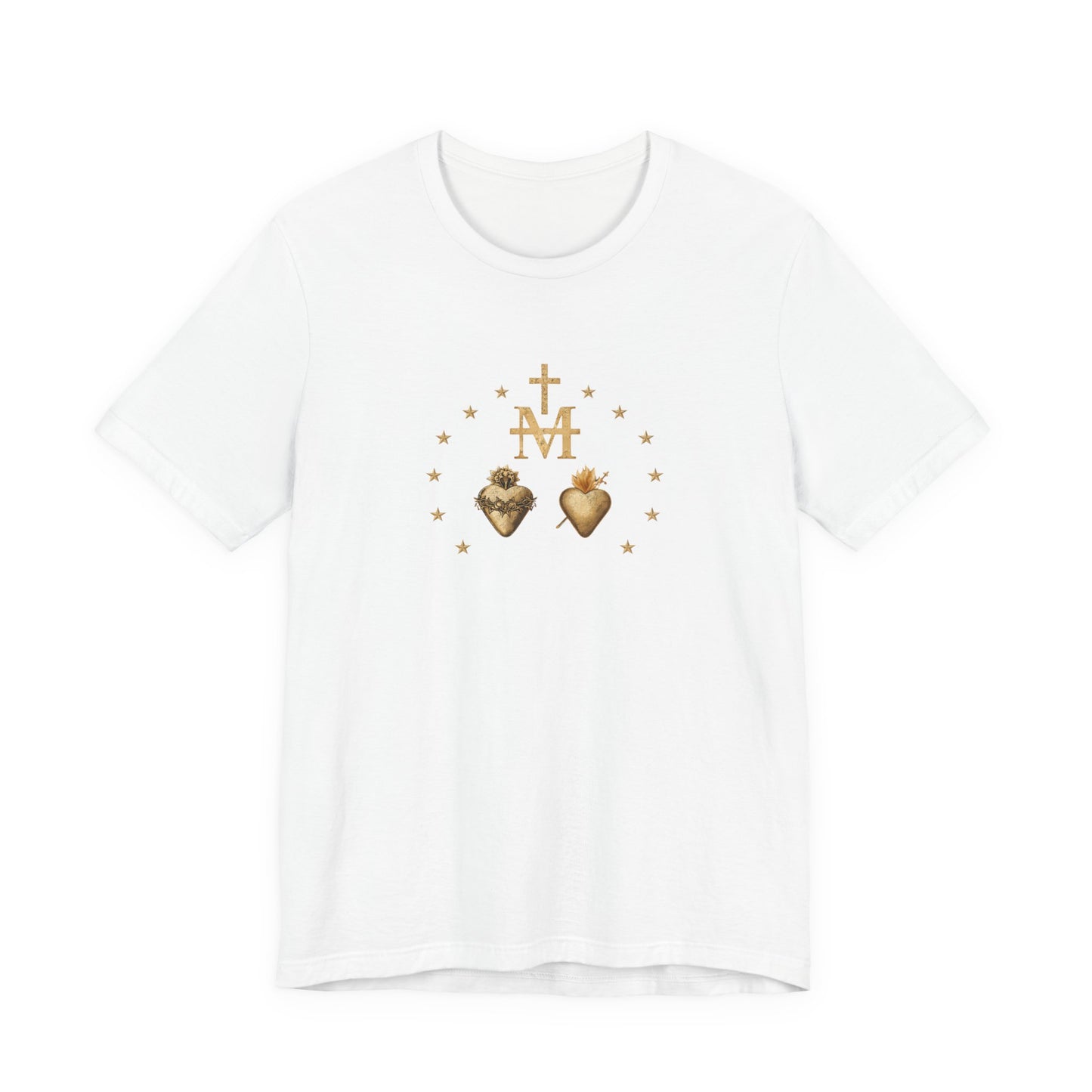 Sacred Hearts & Marian Monogram Tee - Religious Catholic Devotional T-Shirt