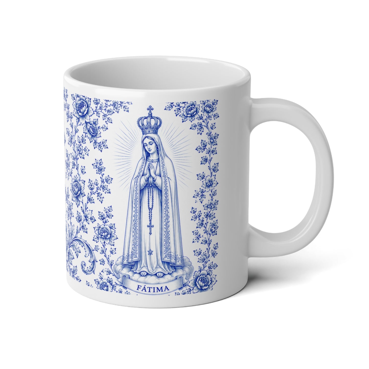 Our Lady of Fatima Jumbo Mug — 20oz Catholic Prayer Coffee Cup