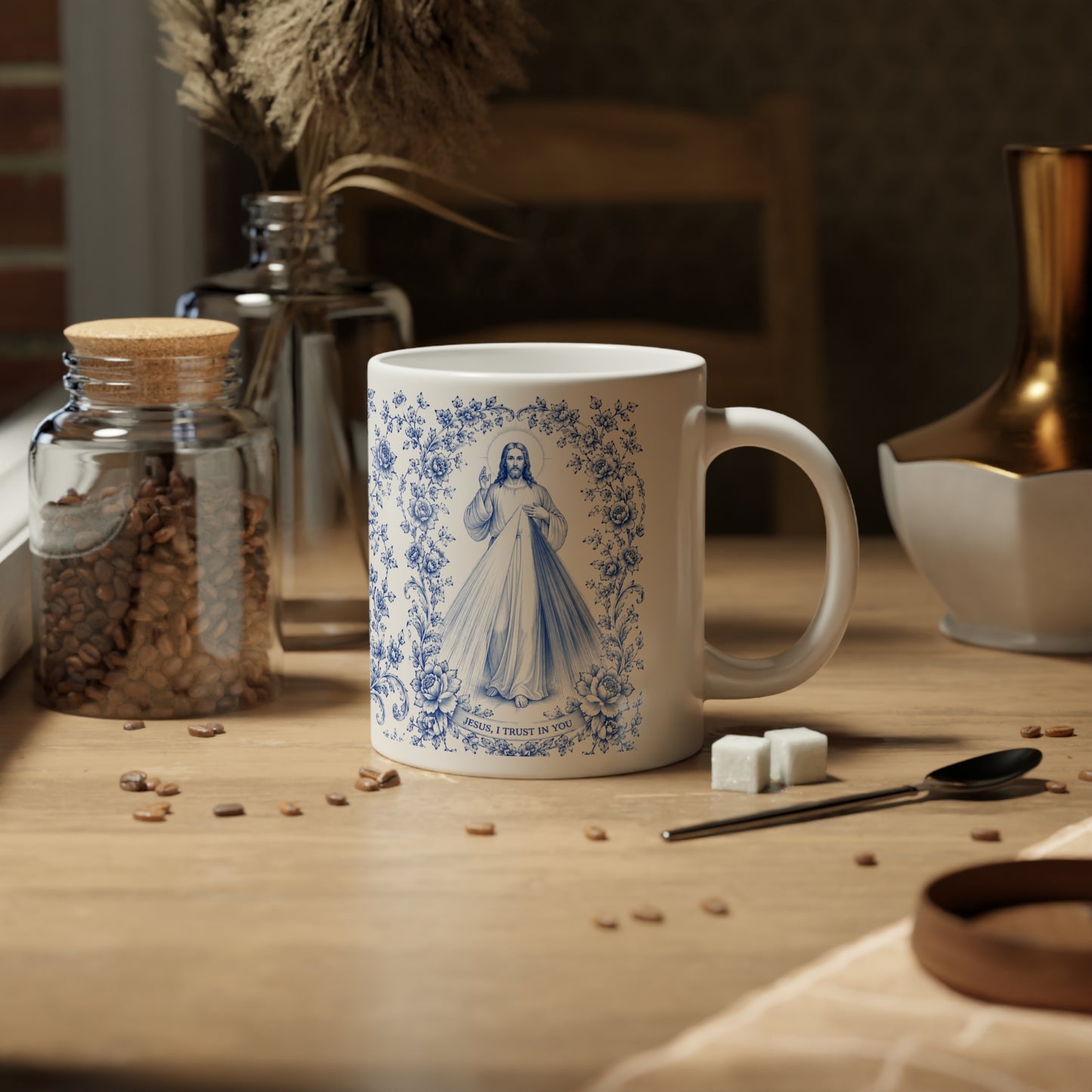 Divine Mercy Catholic Jumbo Mug — 20oz Religious Coffee Cup