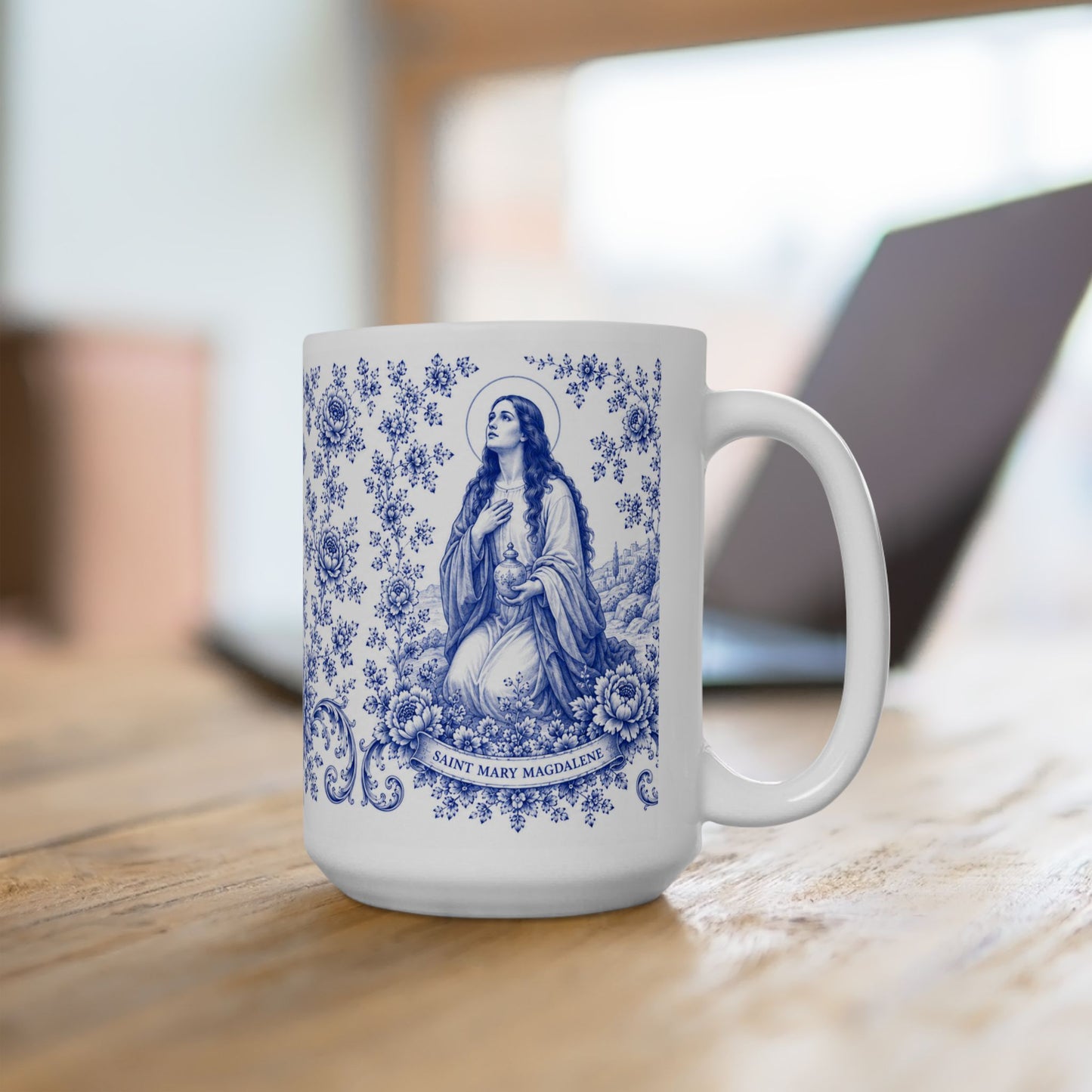 Saint Mary Magdalene Ceramic Mug — Catholic Prayer Coffee Cup (11oz, 15oz)
