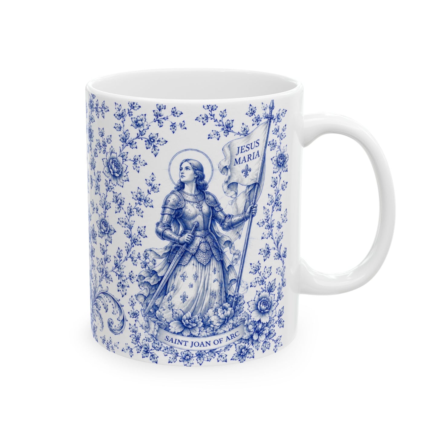 Saint Joan of Arc Ceramic Mug — Catholic Faith Inspirational Coffee Cup (11oz & 15oz)