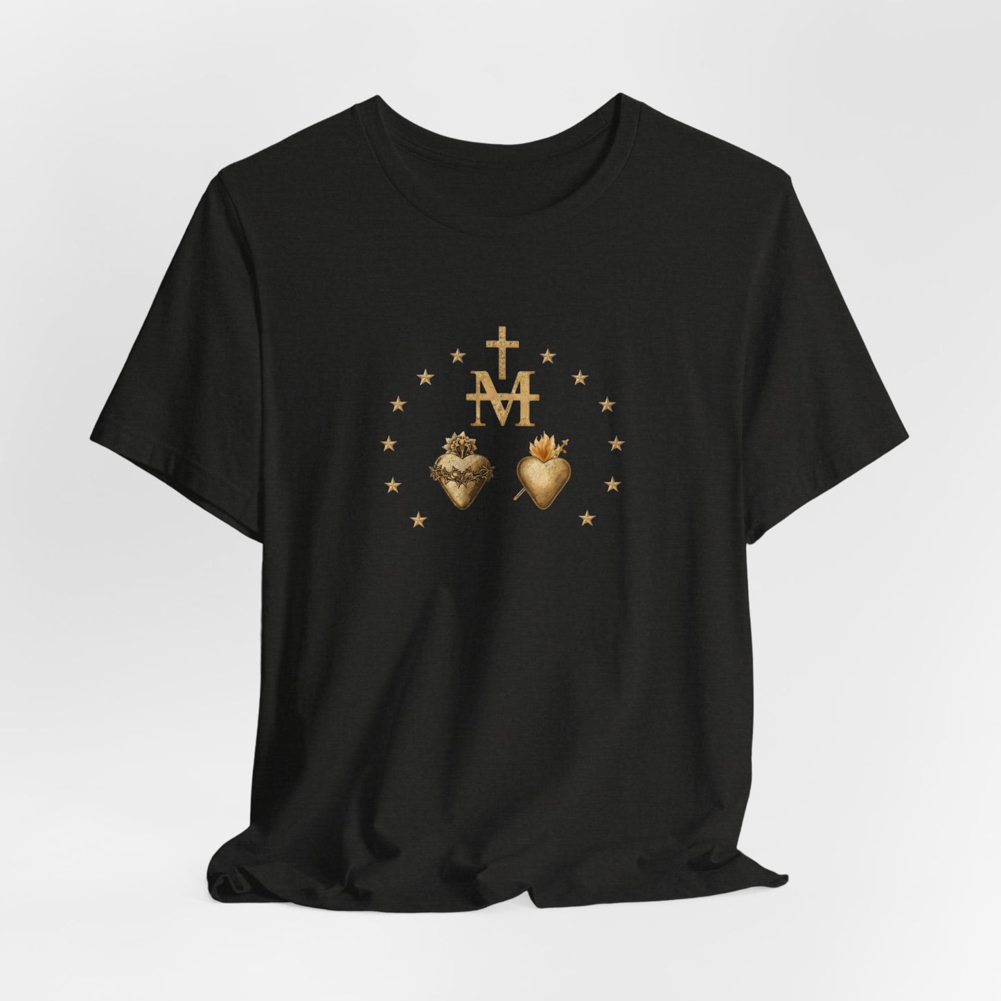 Sacred Hearts & Marian Monogram Tee - Religious Catholic Devotional T-Shirt