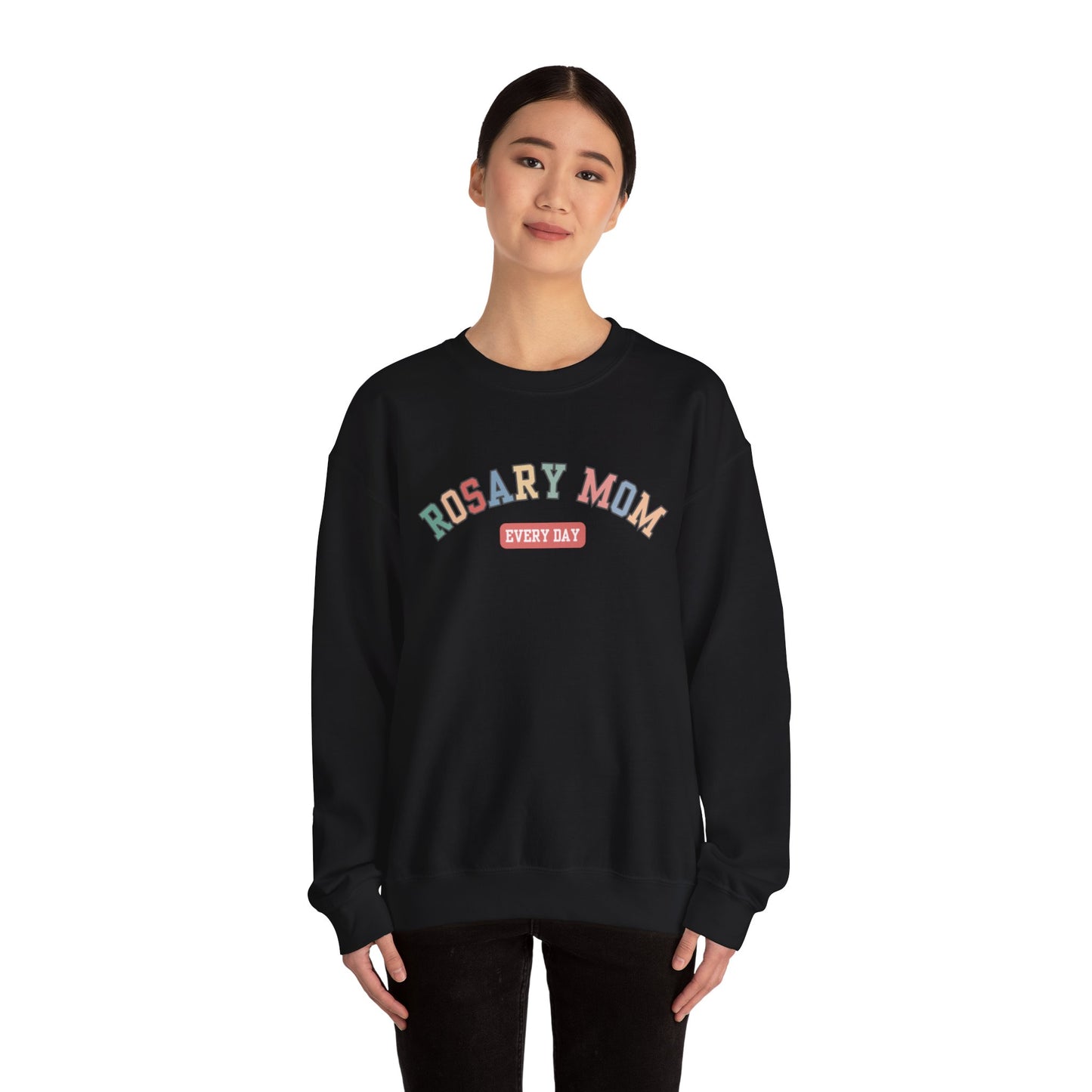 Rosary Mom Catholic Crewneck Sweatshirt