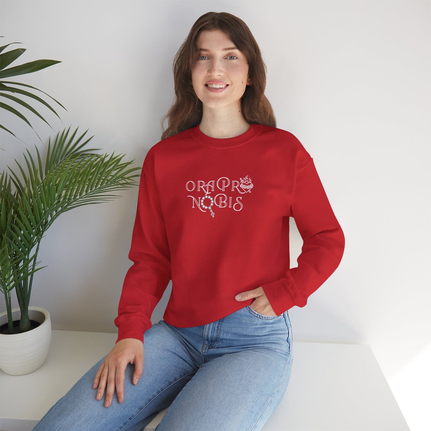 Ora Pro Nobis Rosary Crewneck Sweatshirt