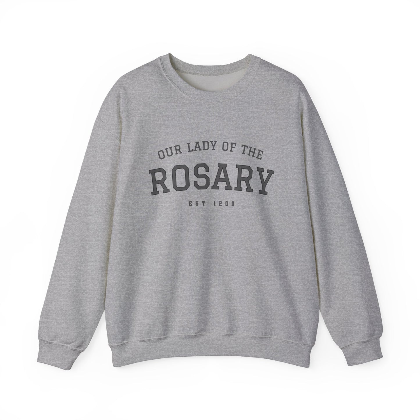 Our Lady of the Rosary Crewneck Sweatshirt — Catholic Devotional Sweatshirt