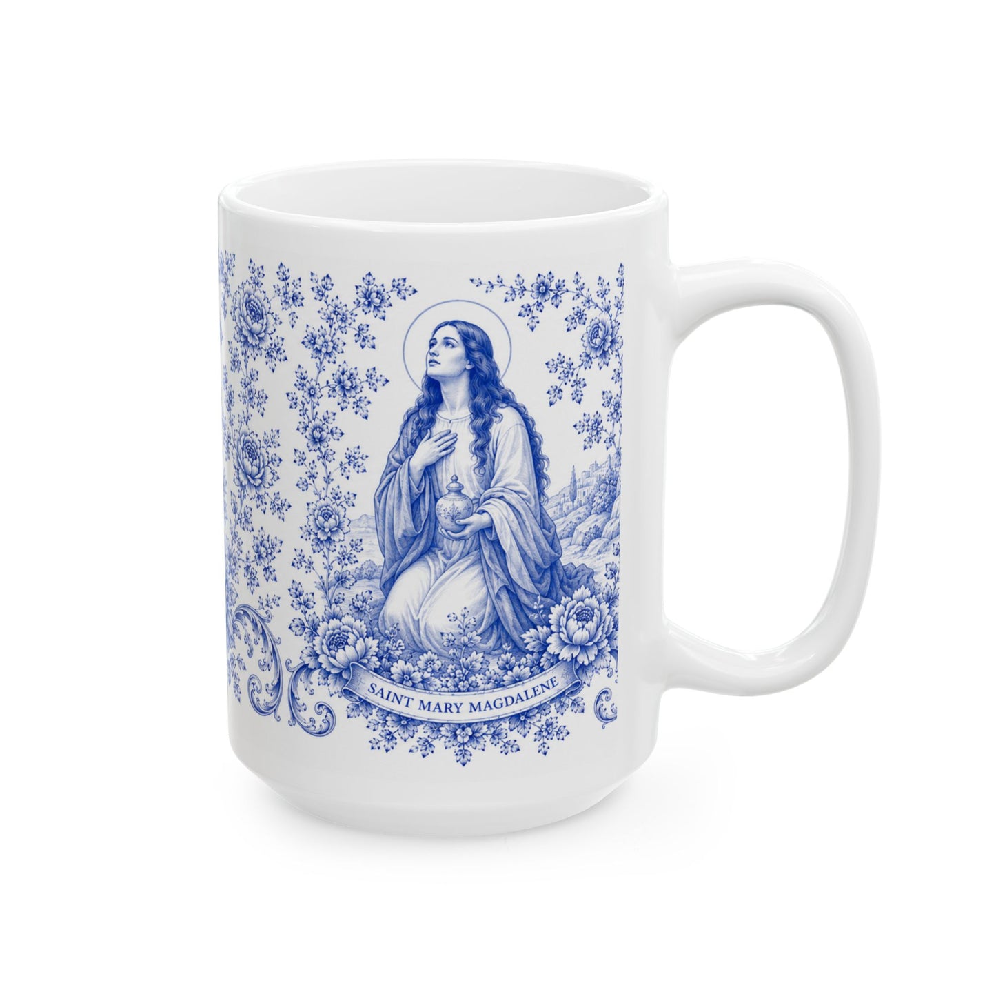 Saint Mary Magdalene Ceramic Mug — Catholic Prayer Coffee Cup (11oz, 15oz)