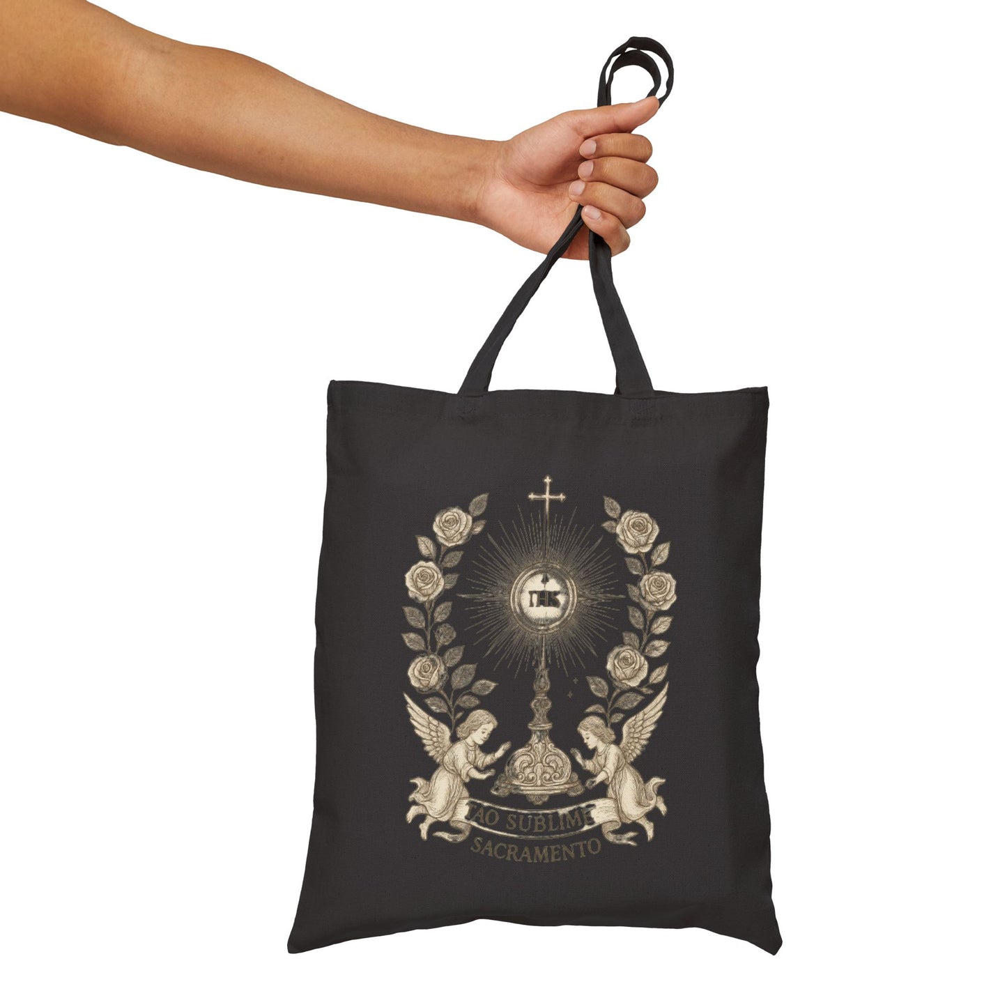 Monstrance Catholic Tote Bag — Sacred Eucharist Canvas Tote