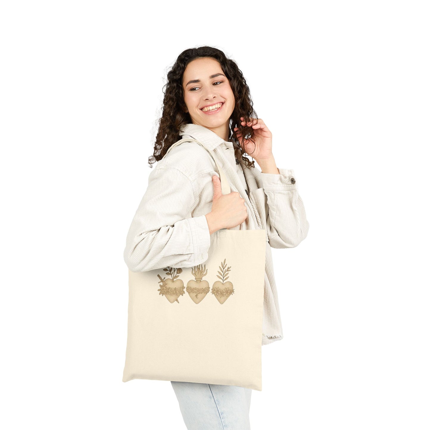 Sacred Heart Catholic Cotton Canvas Tote Bag