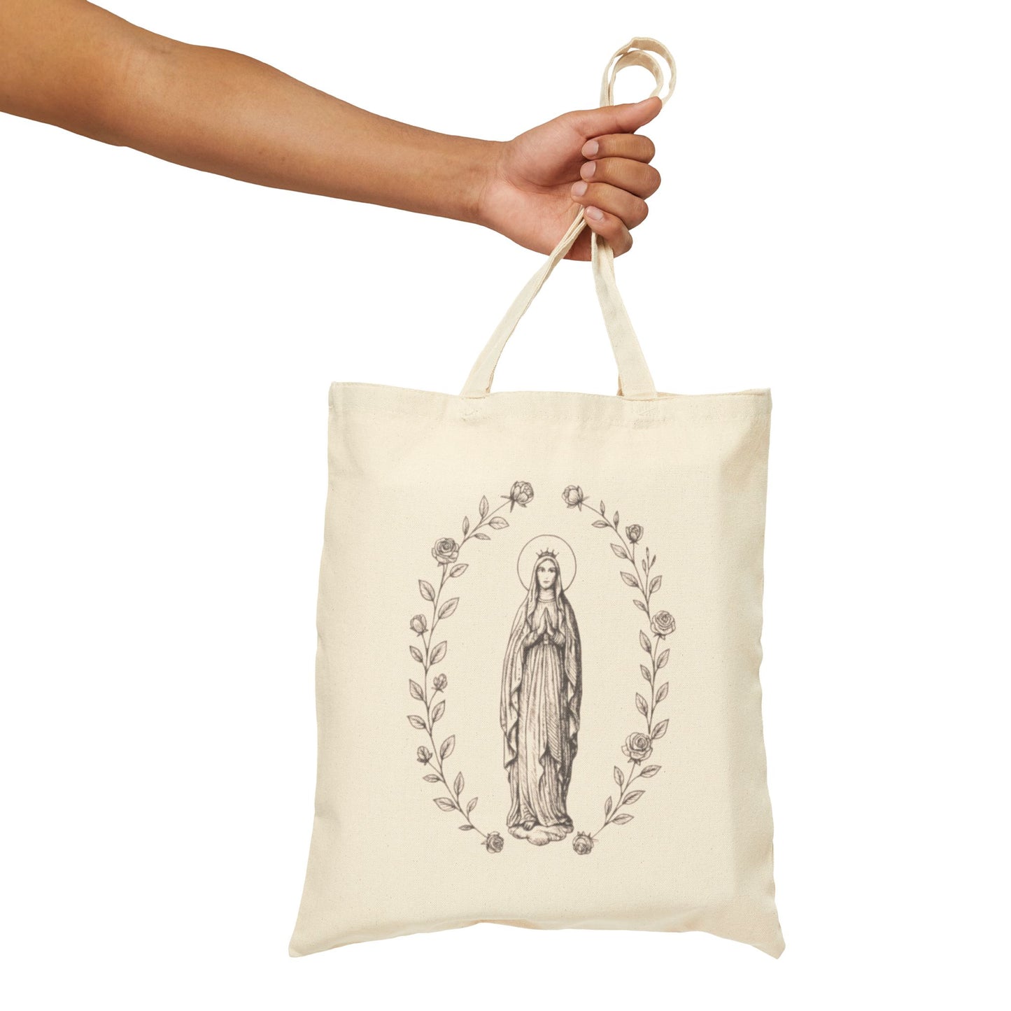 Blessed Mother Catholic Tote Bag — Mary Prayer Canvas Tote