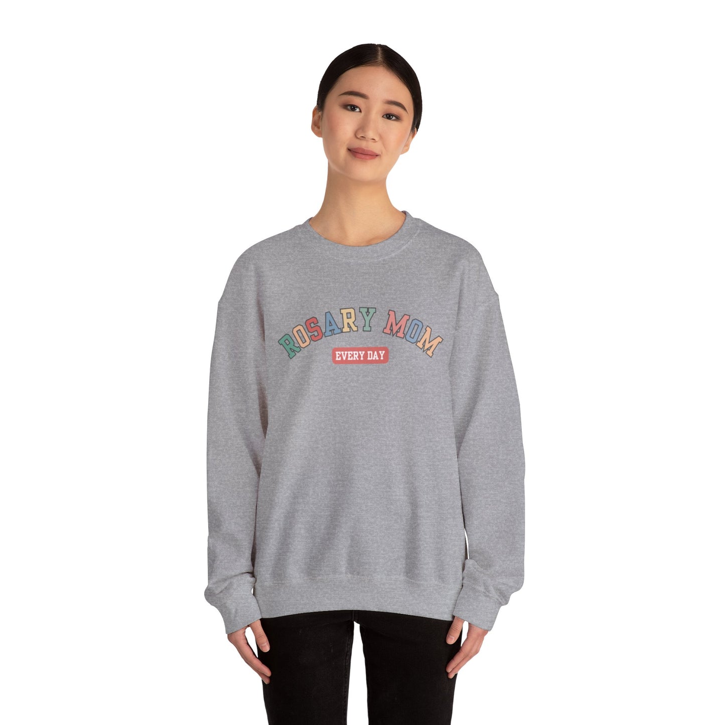 Rosary Mom Catholic Crewneck Sweatshirt