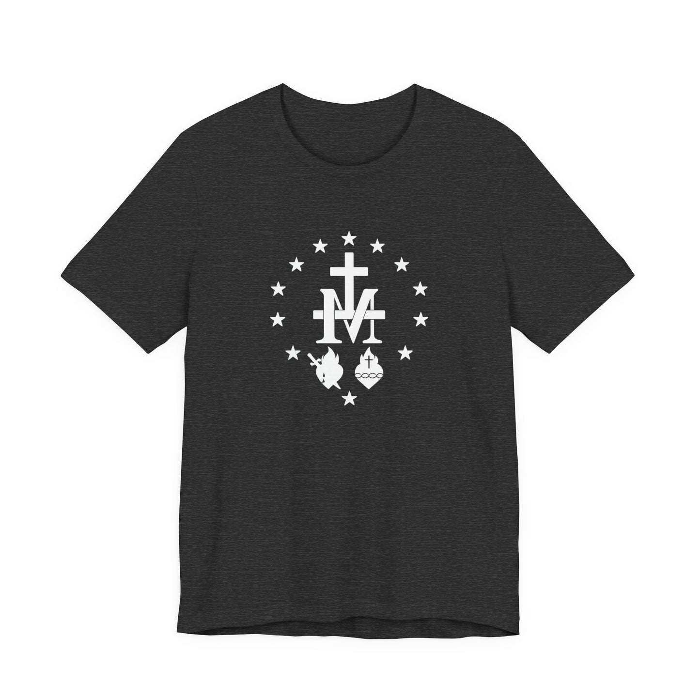 Marian Monogram Sacred & Immaculate Heart T-Shirt | Catholic Devotional Shirt