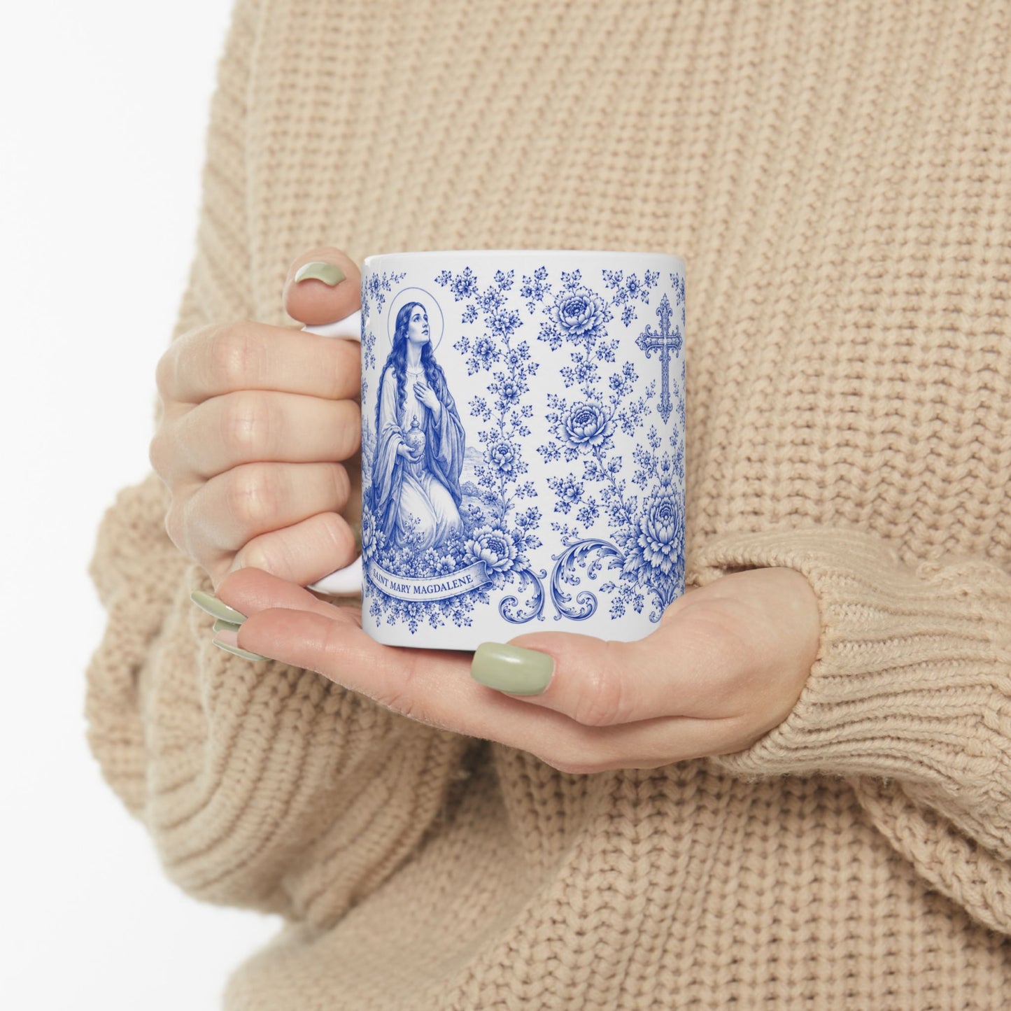 Saint Mary Magdalene Ceramic Mug — Catholic Prayer Coffee Cup (11oz, 15oz)
