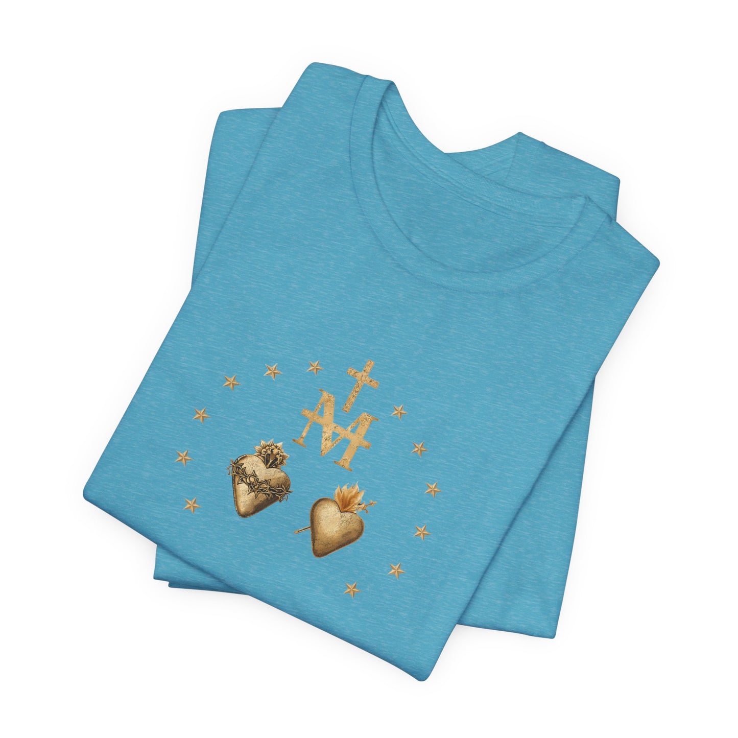 Sacred Hearts & Marian Monogram Tee - Religious Catholic Devotional T-Shirt