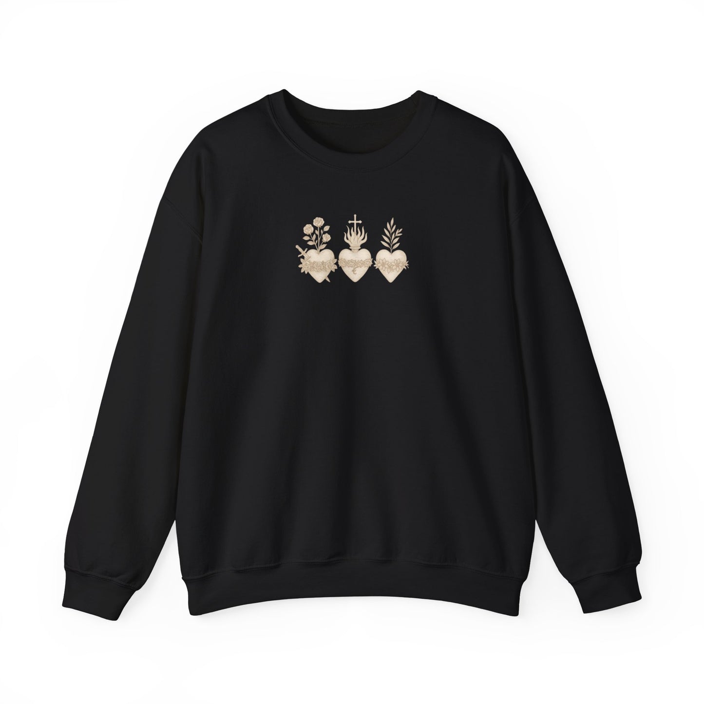 Sacred Heart Trio Catholic Shirt | Minimal Faith Tee | Jesus Mary Joseph Graphic | Christian Aesthetic Apparel