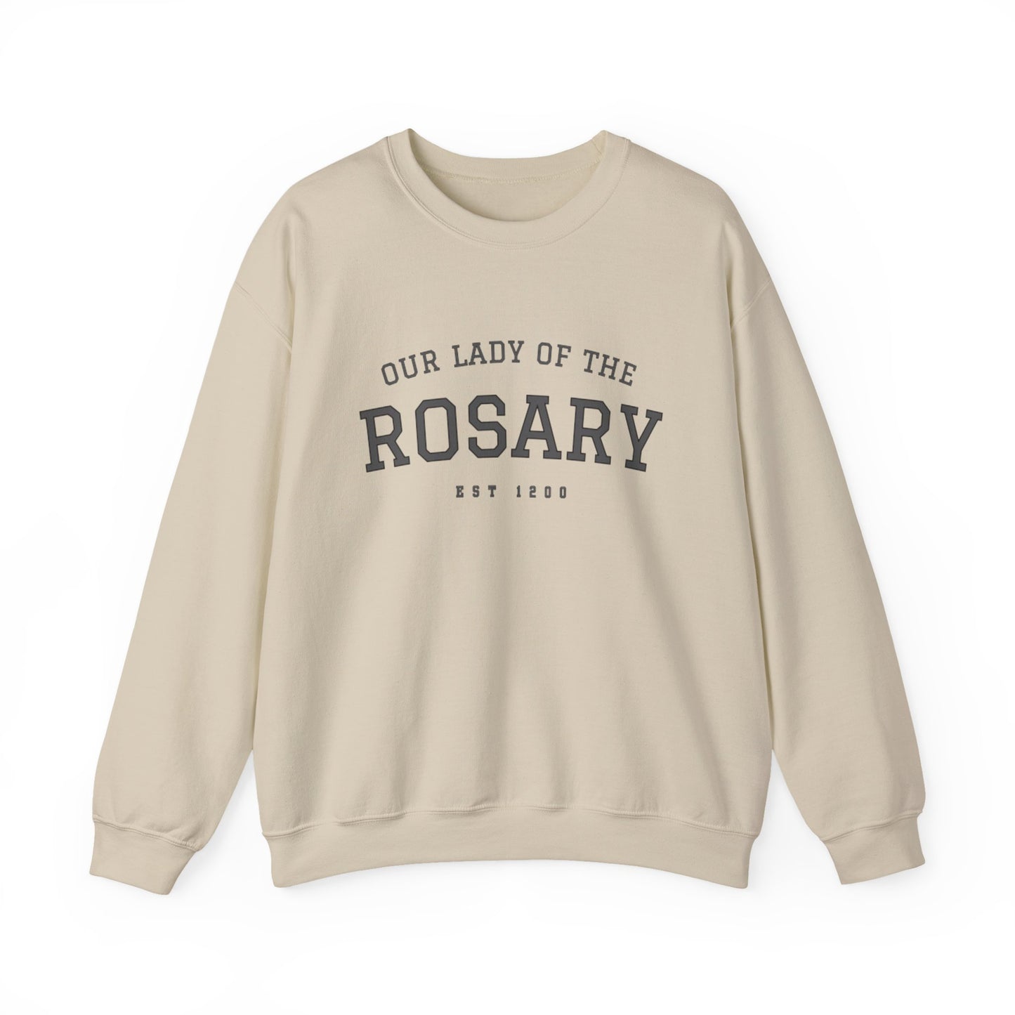 Our Lady of the Rosary Crewneck Sweatshirt — Catholic Devotional Sweatshirt