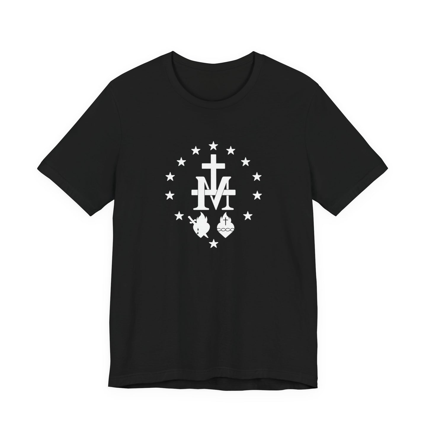 Marian Monogram Sacred & Immaculate Heart T-Shirt | Catholic Devotional Shirt