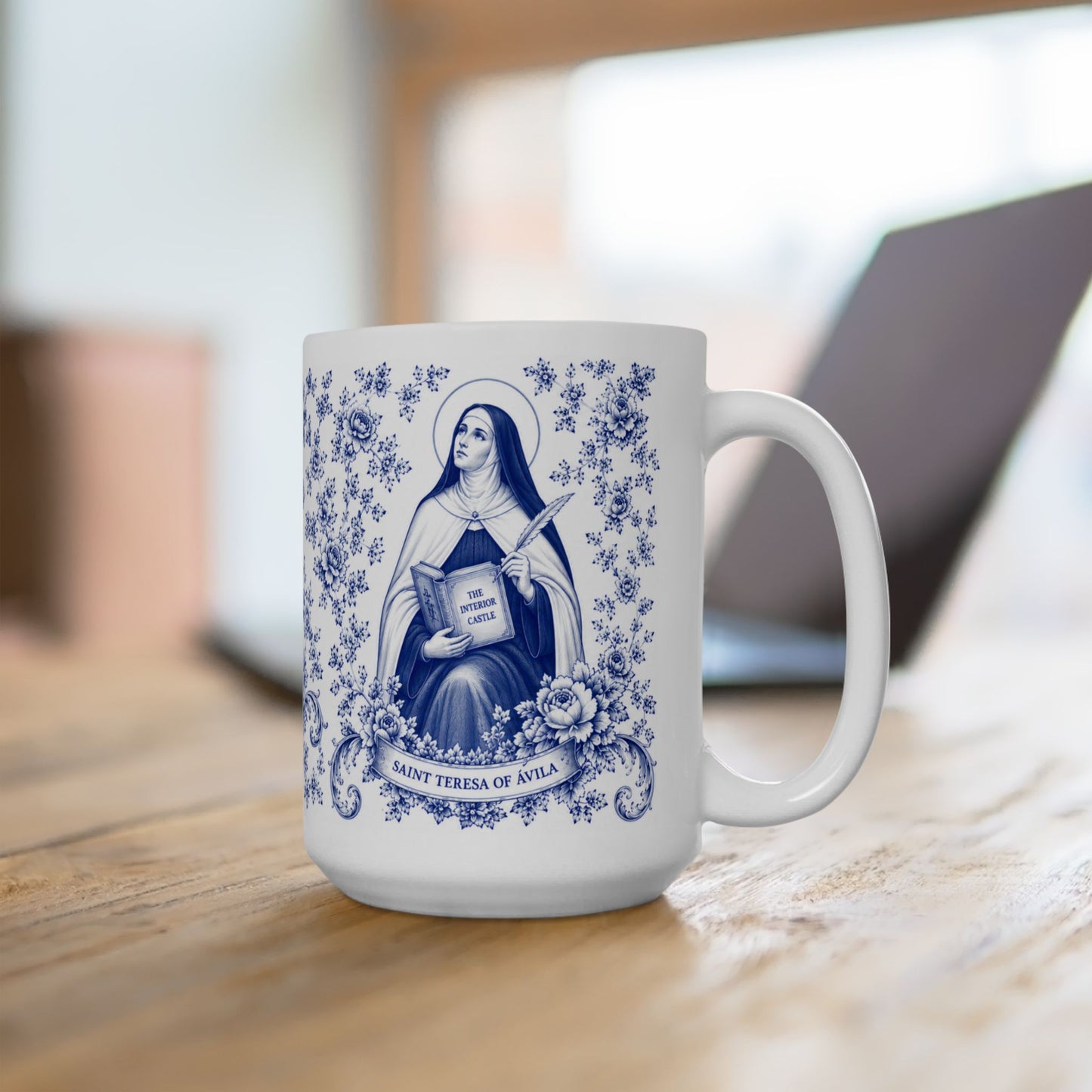 Saint Therese of Avila Ceramic Mug — Catholic Saint Prayer Mug (11oz & 15oz)