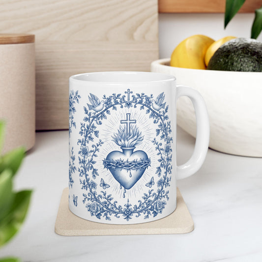 Sacred Heart of Jesus Ceramic Mug — Catholic Faith Coffee Cup (11oz/15oz)