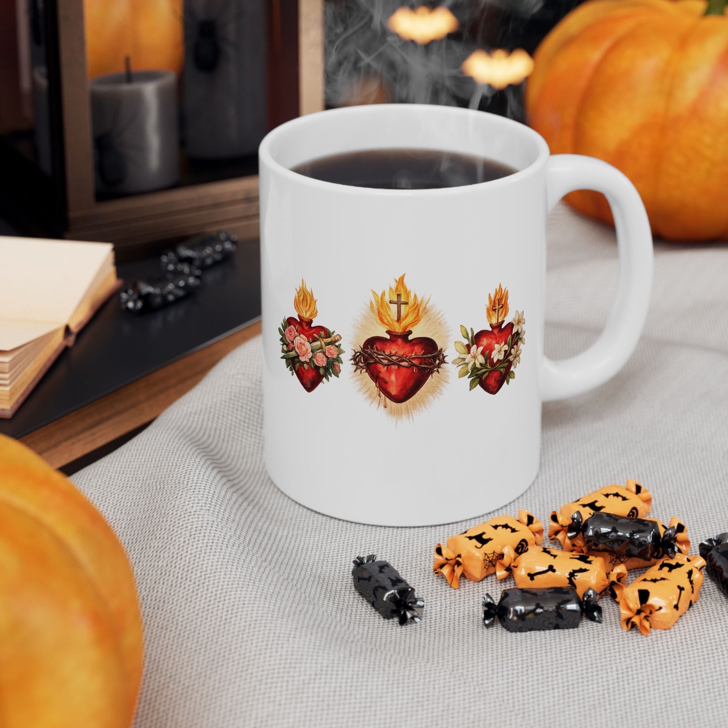 Sacred Heart Ceramic Mug — Catholic Devotional Coffee Cup (11oz)