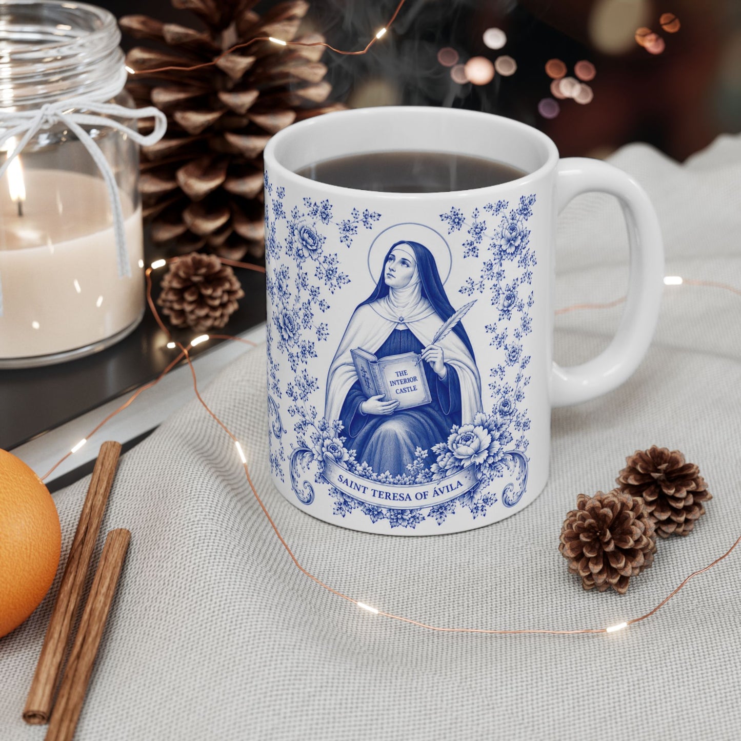 Saint Therese of Avila Ceramic Mug — Catholic Saint Prayer Mug (11oz & 15oz)