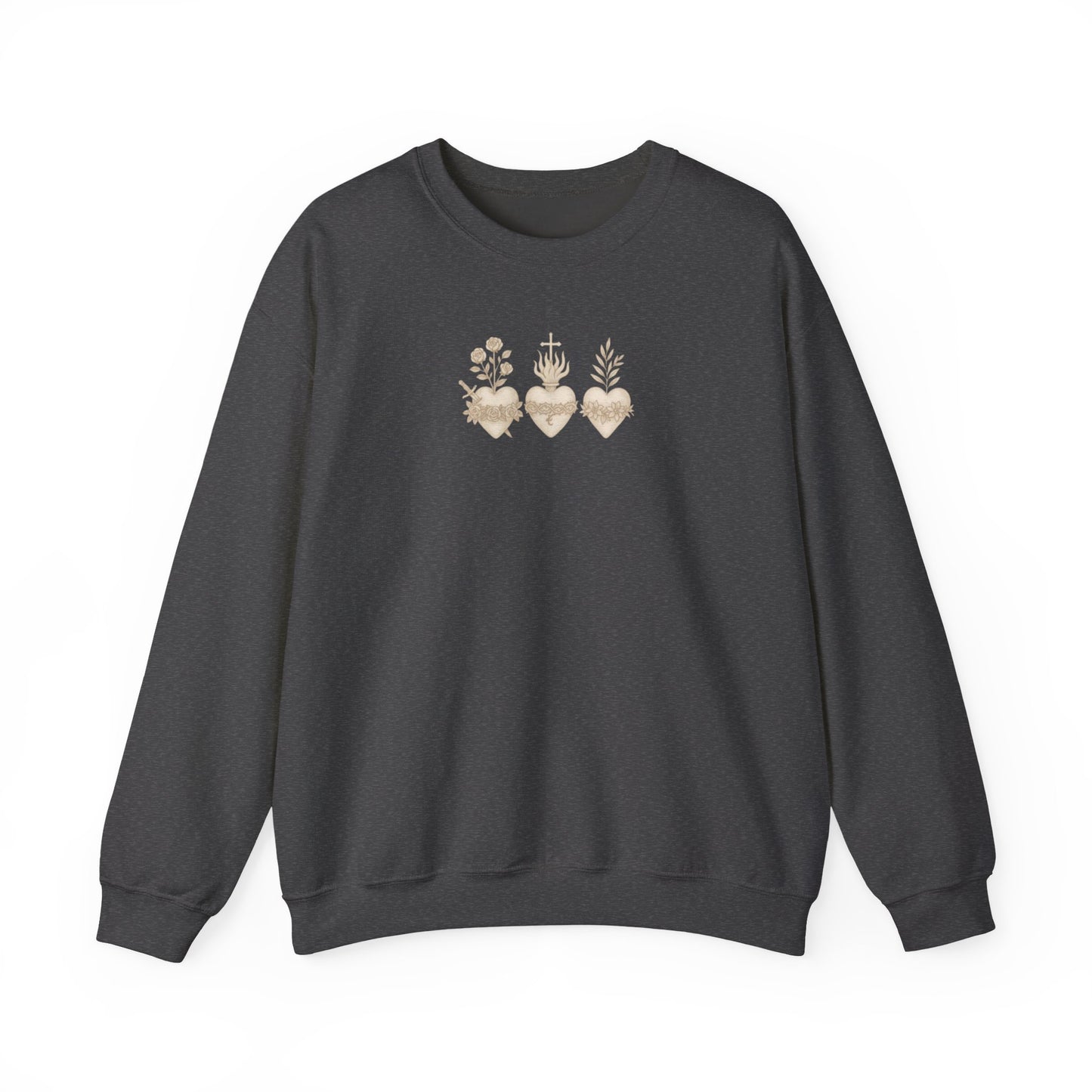 Sacred Heart Trio Catholic Shirt | Minimal Faith Tee | Jesus Mary Joseph Graphic | Christian Aesthetic Apparel