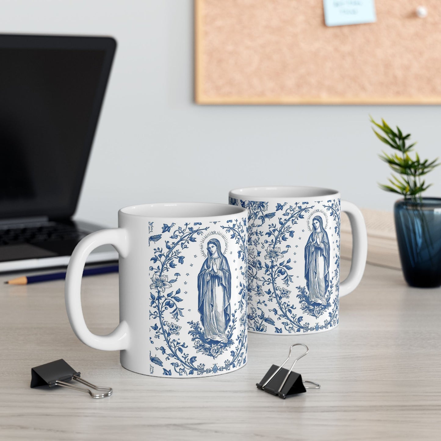 Blessed Mother Mary Ceramic Mug — Catholic Rosary Prayer Coffee Cup (11oz, 15oz)