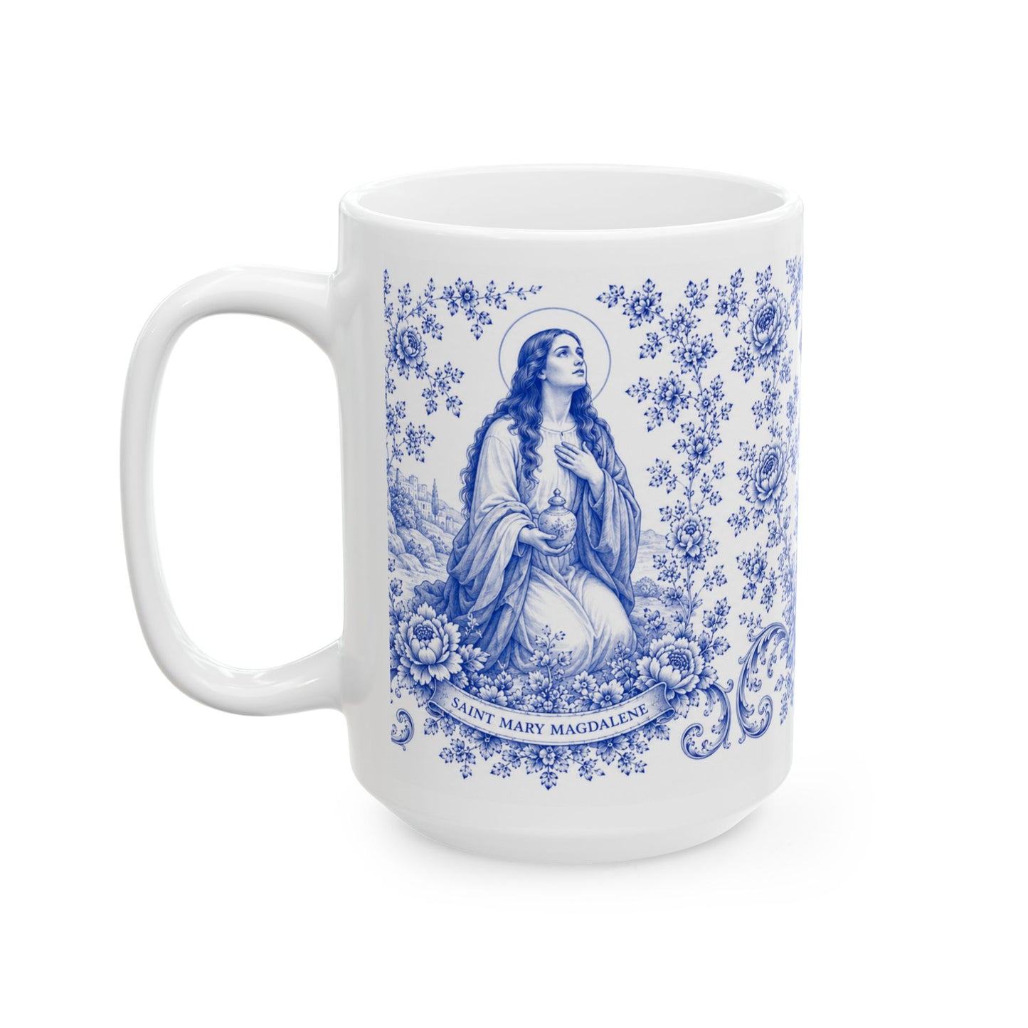 Saint Mary Magdalene Ceramic Mug — Catholic Prayer Coffee Cup (11oz, 15oz)