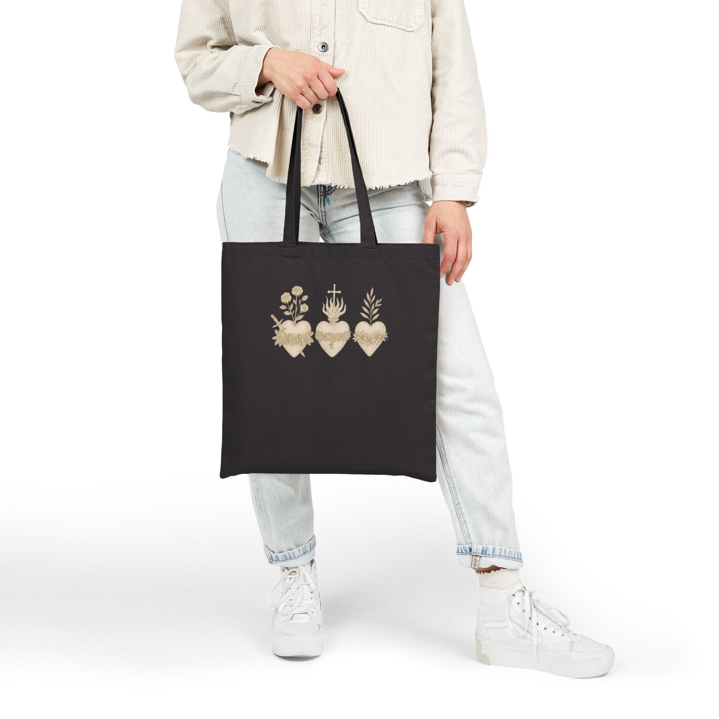 Sacred Heart Catholic Cotton Canvas Tote Bag