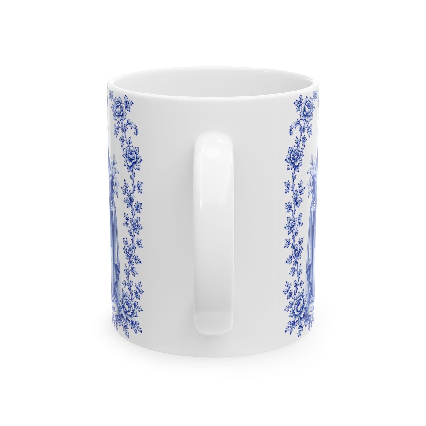 Saint Dymphna Ceramic Mug — Catholic Angel Coffee Mug (11oz & 15oz)