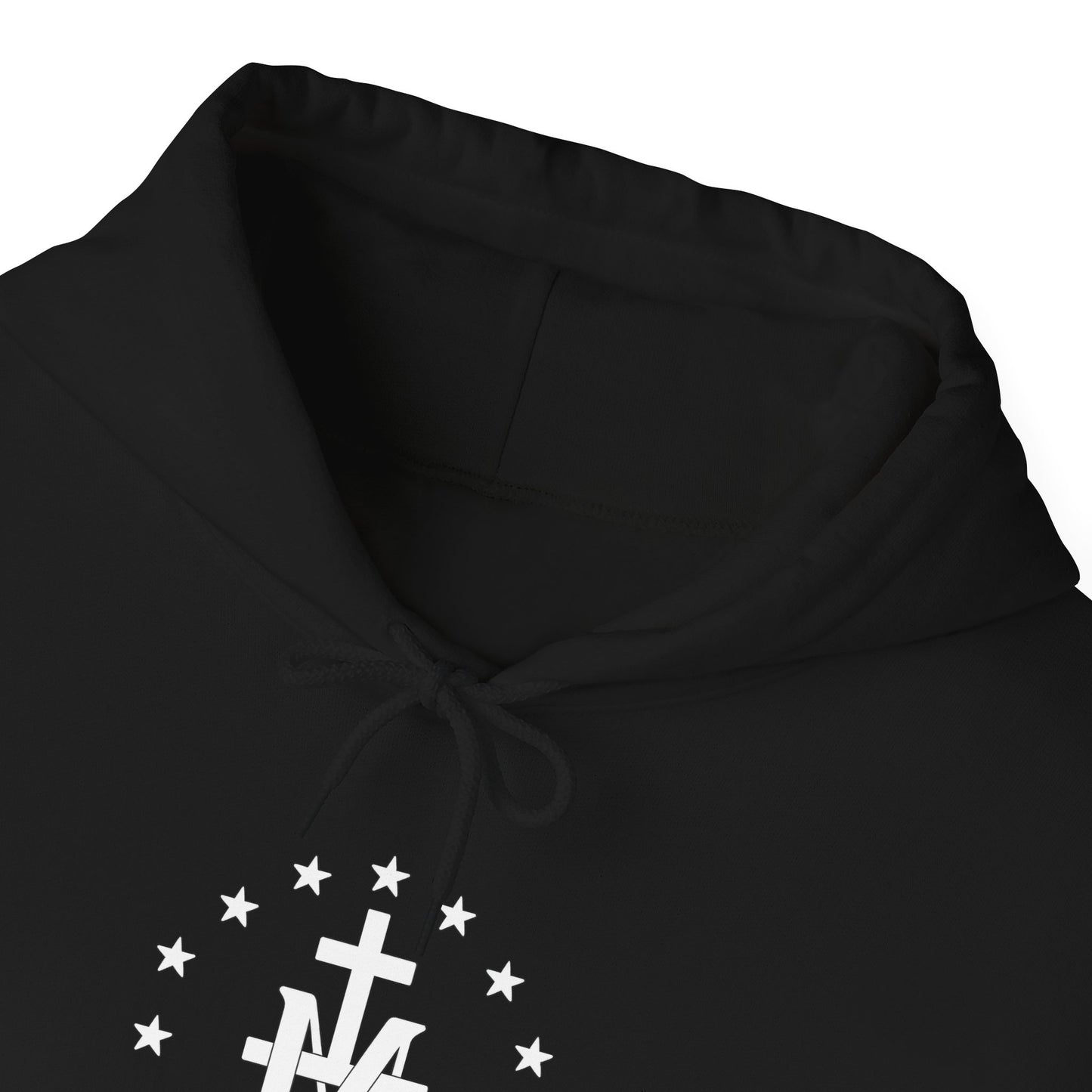Marian Cross Hoodie — Our Lady Catholic Symbol Sweatshirt