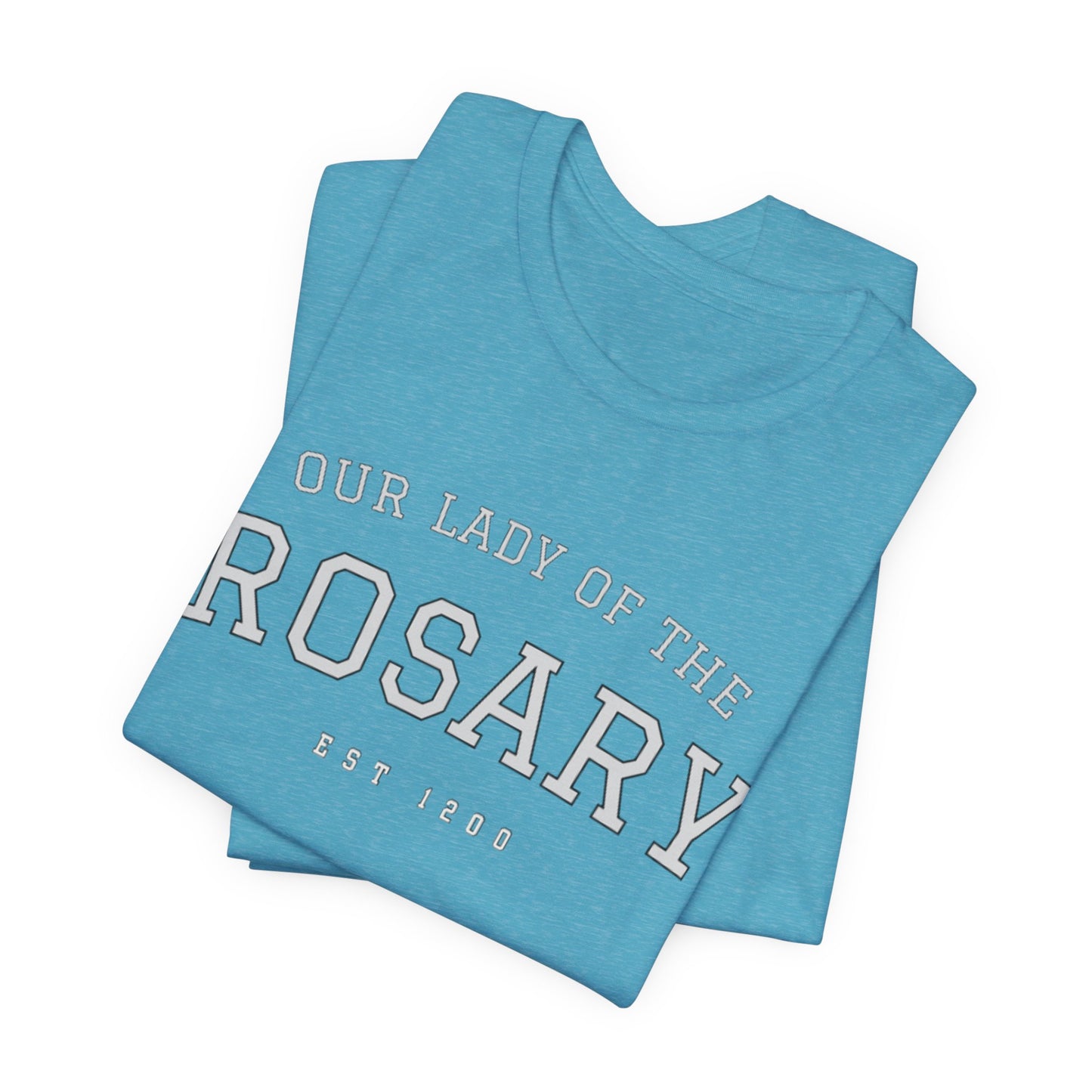 Our Lady of the Rosary Tee — Catholic Marian Prayer T‑Shirt