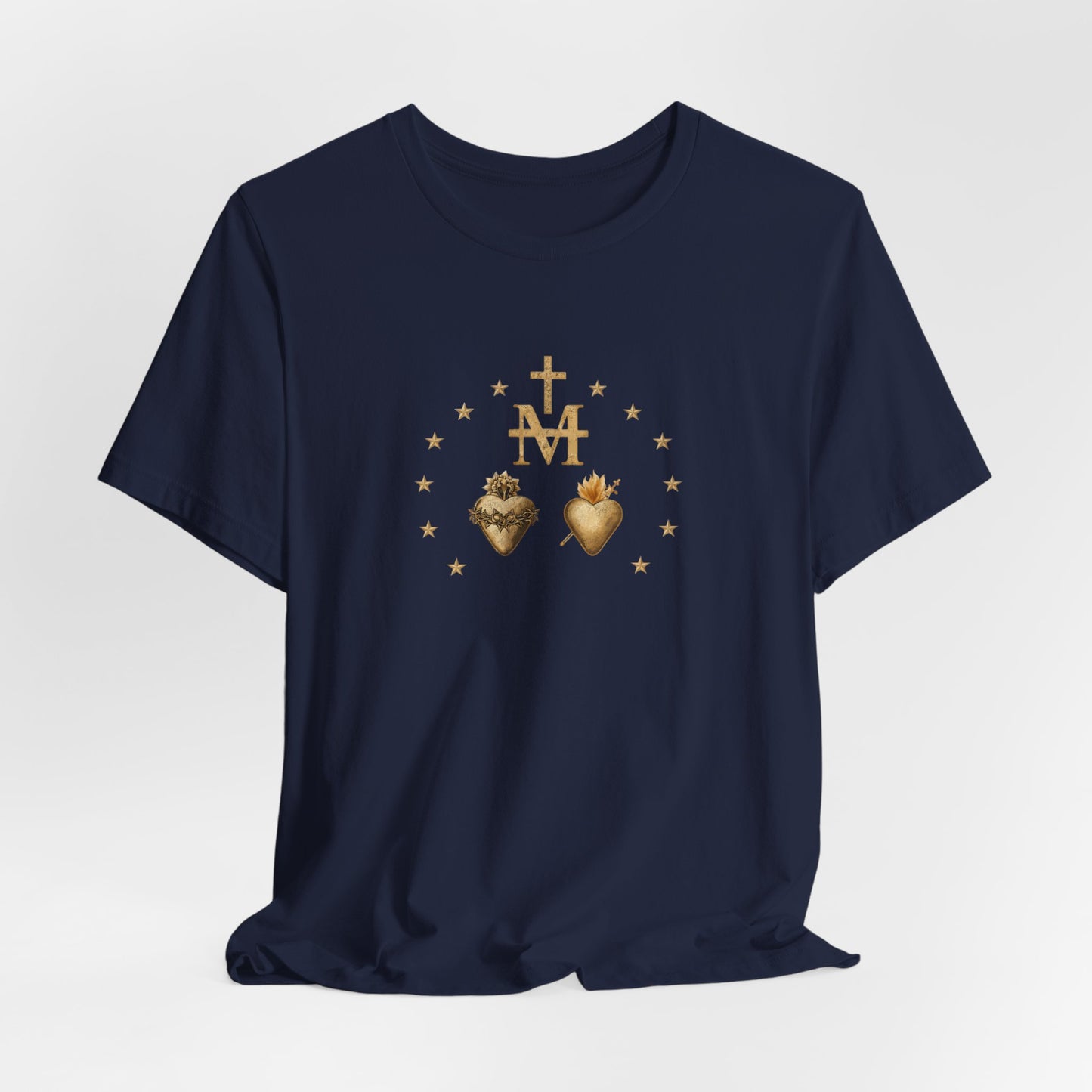Sacred Hearts & Marian Monogram Tee - Religious Catholic Devotional T-Shirt