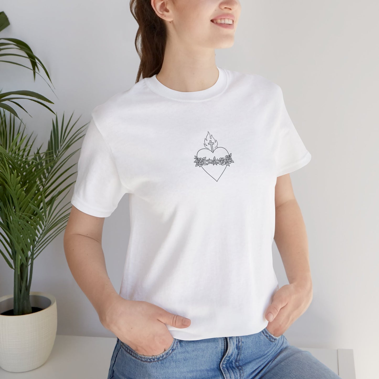 Immaculate Heart Catholic Devotional Tee — Sacred Minimal Religious T-Shirt