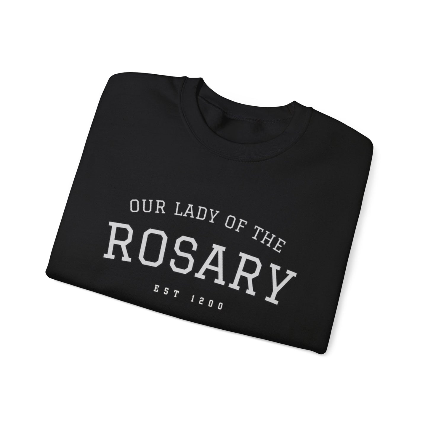 Our Lady of the Rosary Crewneck Sweatshirt — Catholic Devotional Sweatshirt