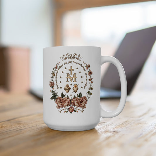 Catholic Marian Devotion Ceramic Mug — Blessed Virgin Prayer Coffee Cup (11oz & 15oz)