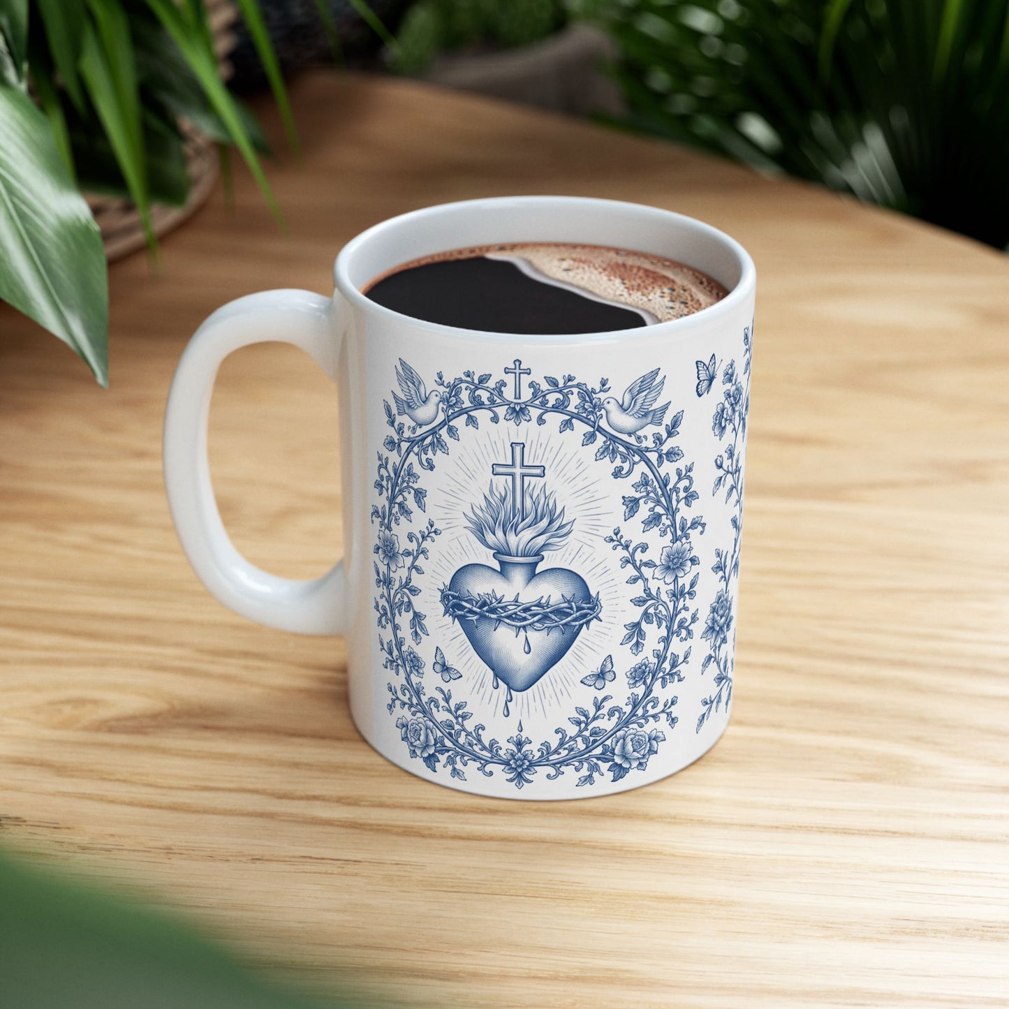 Sacred Heart of Jesus Ceramic Mug — Catholic Faith Coffee Cup (11oz/15oz)